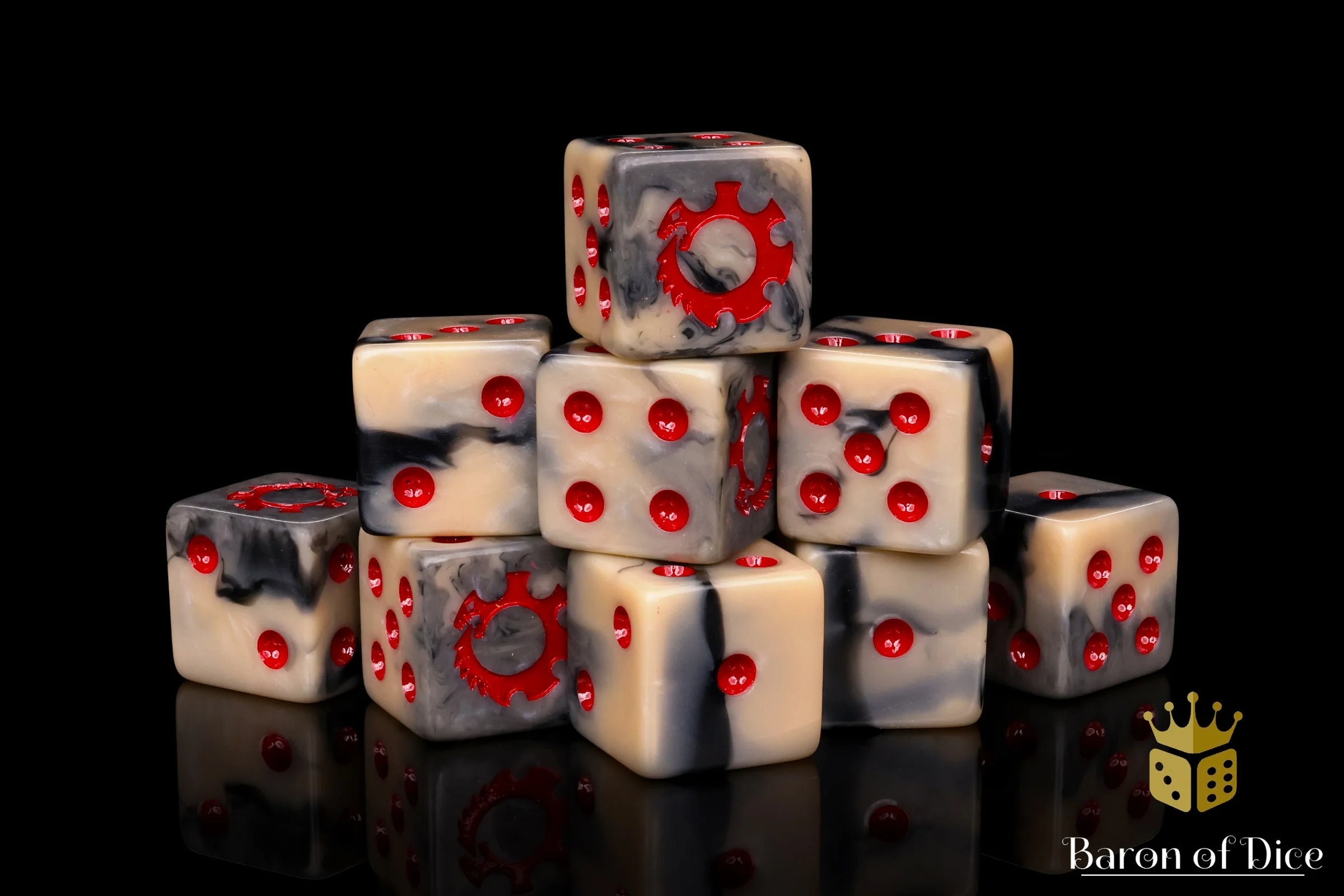 Alien Dice - Beige & Red - Image 5