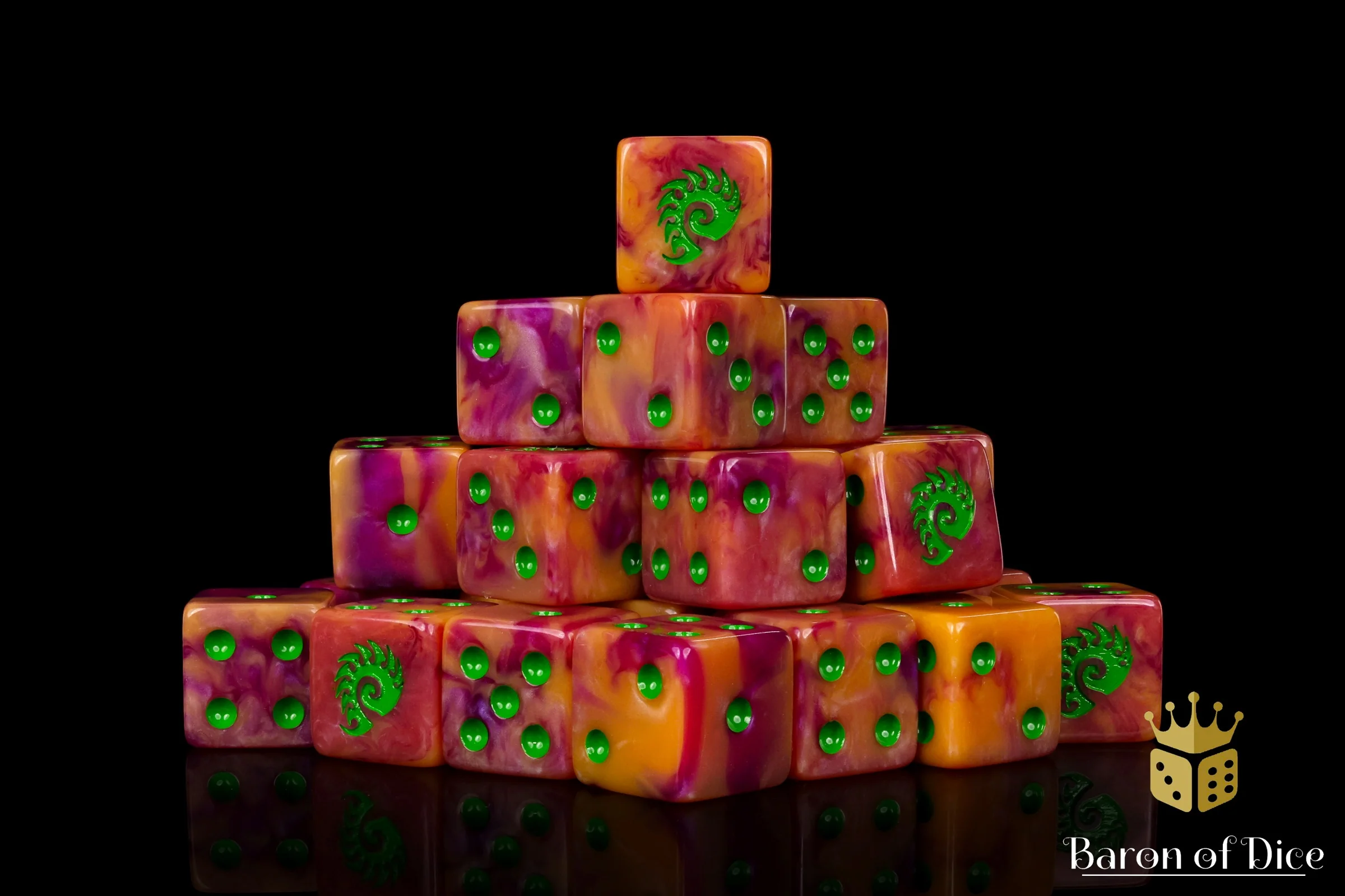 Alien Dice - Orange & Green - Image 2