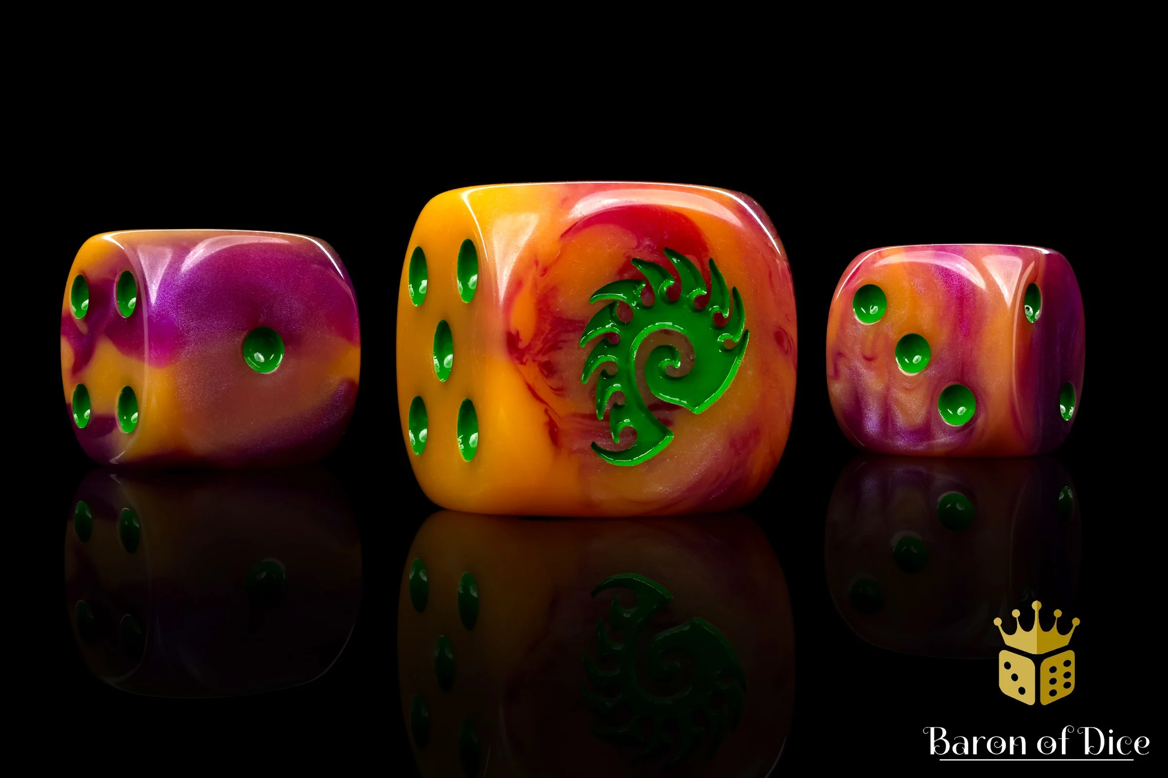 Alien Dice - Orange & Green - Image 4