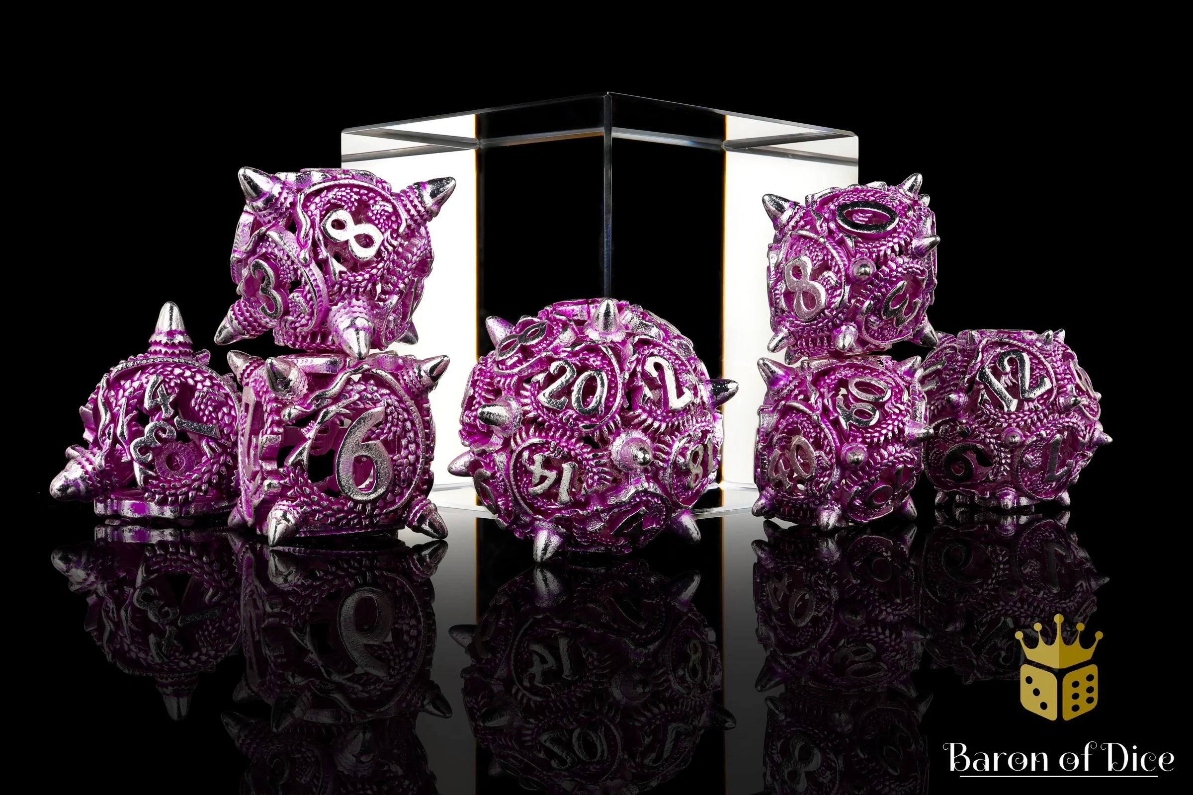 Ancient Wyvern Metal RPG Dice Set - 7 Pieces - Image 3