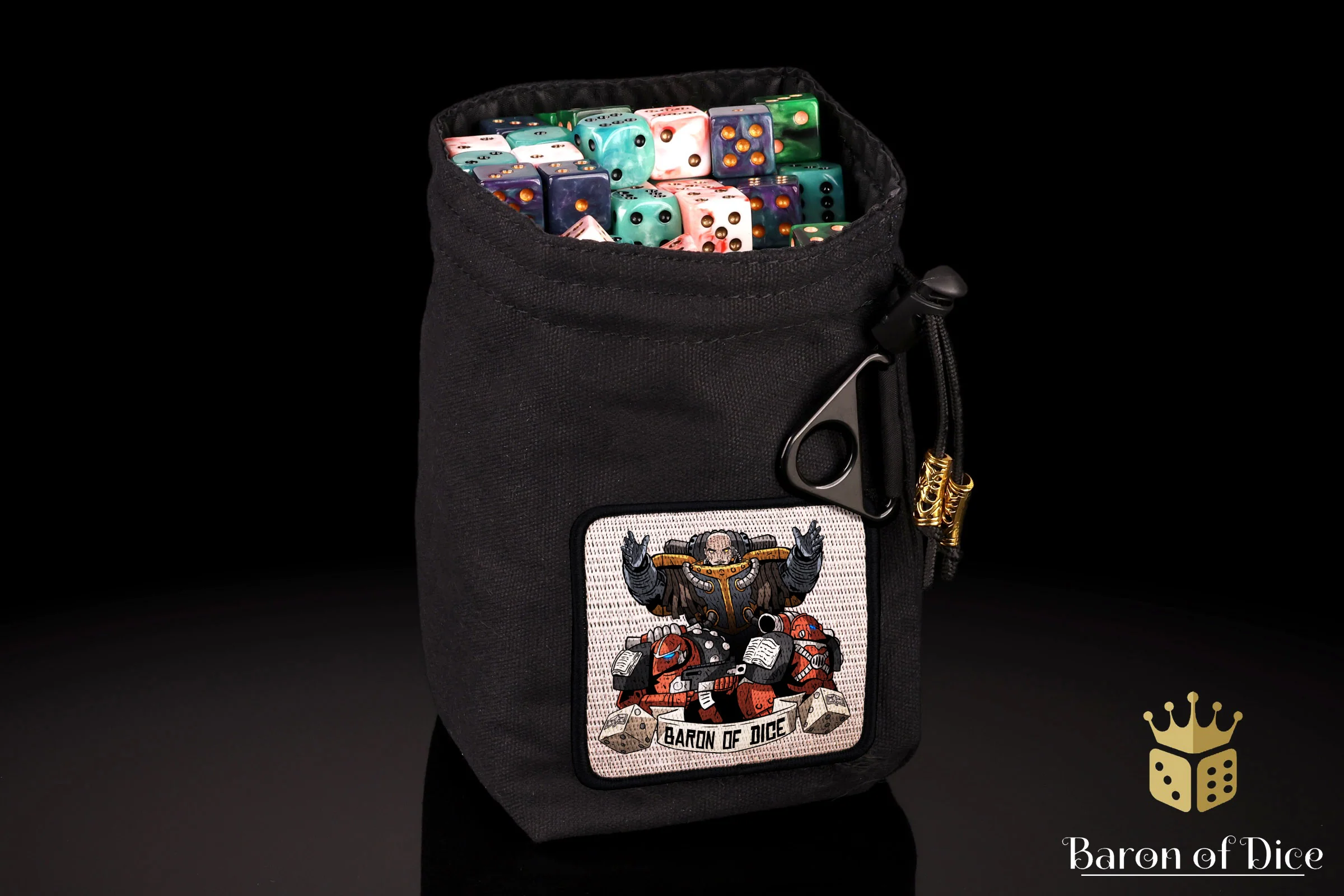 Baron's Dice Bag | Flaming Book Velcro Patch