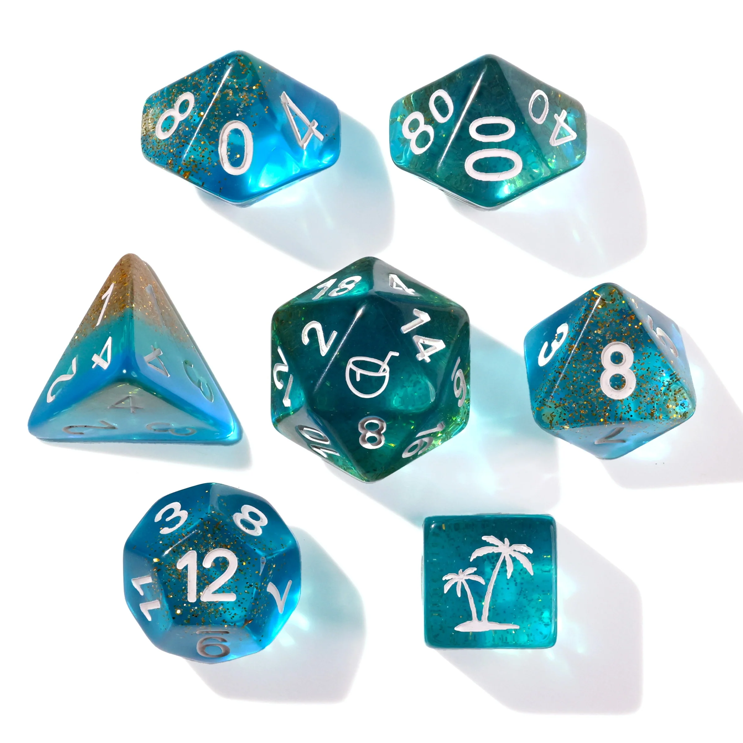Beach Vibes RPG Dice Set - 7 Pieces - Image 2