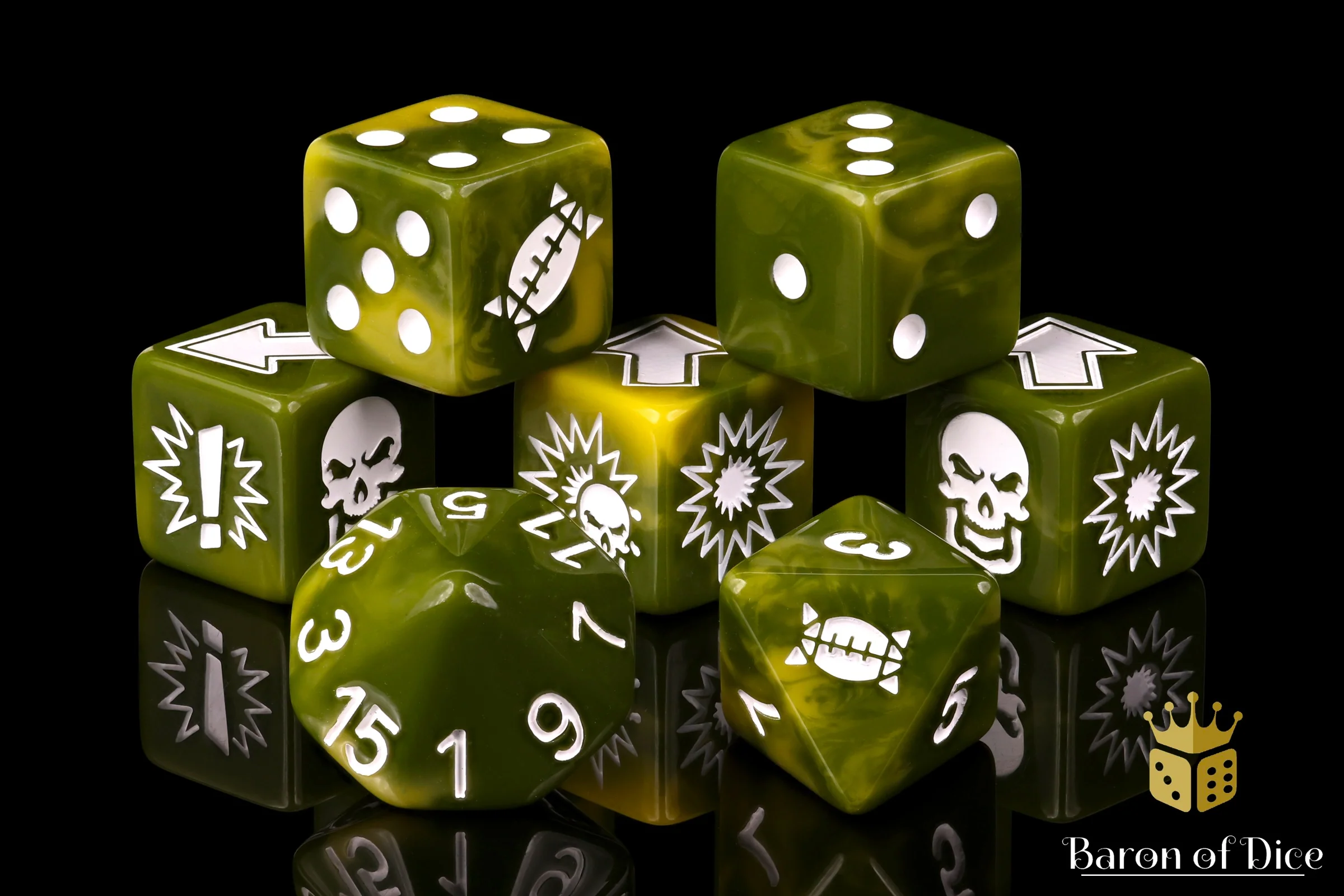 Diseased - Bloody Football Dice (Set of 7) - Image 4