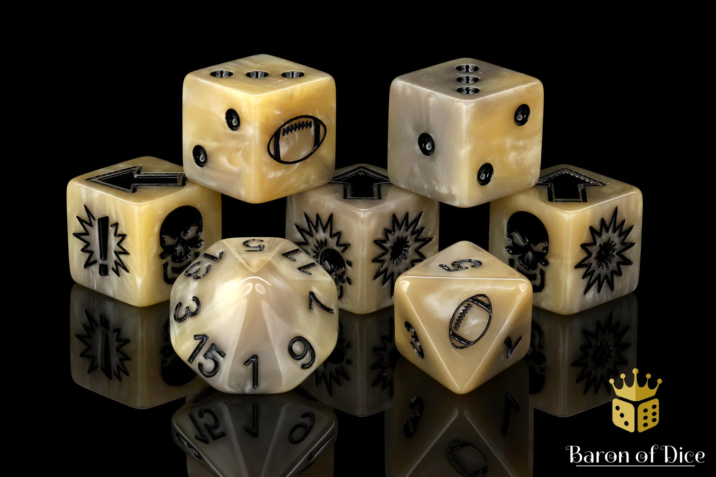 Bone - Bloody Football Dice (Set of 7) - Image 2