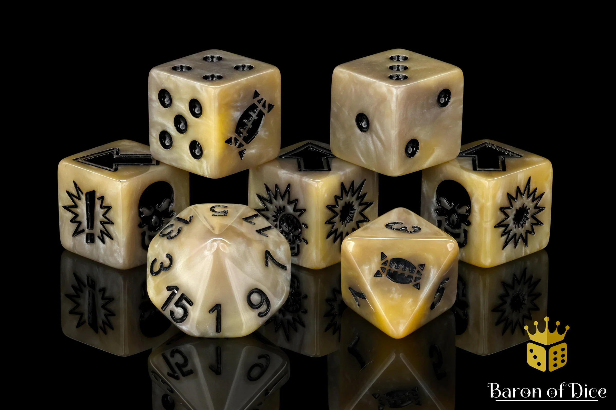 Bone - Bloody Football Dice (Set of 7) - Image 4