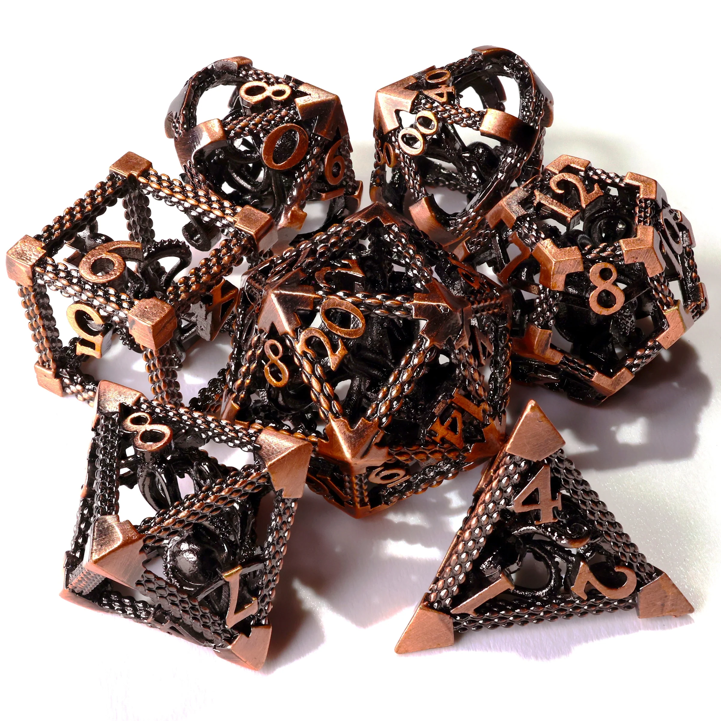 Bronze Kraken Metal RPG Dice Set - 7 Pieces - Image 2