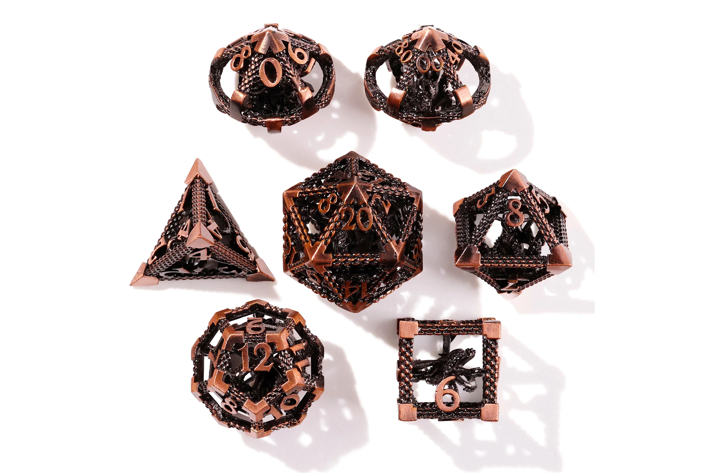 Bronze Kraken Metal RPG Dice Set - 7 Pieces - Image 5