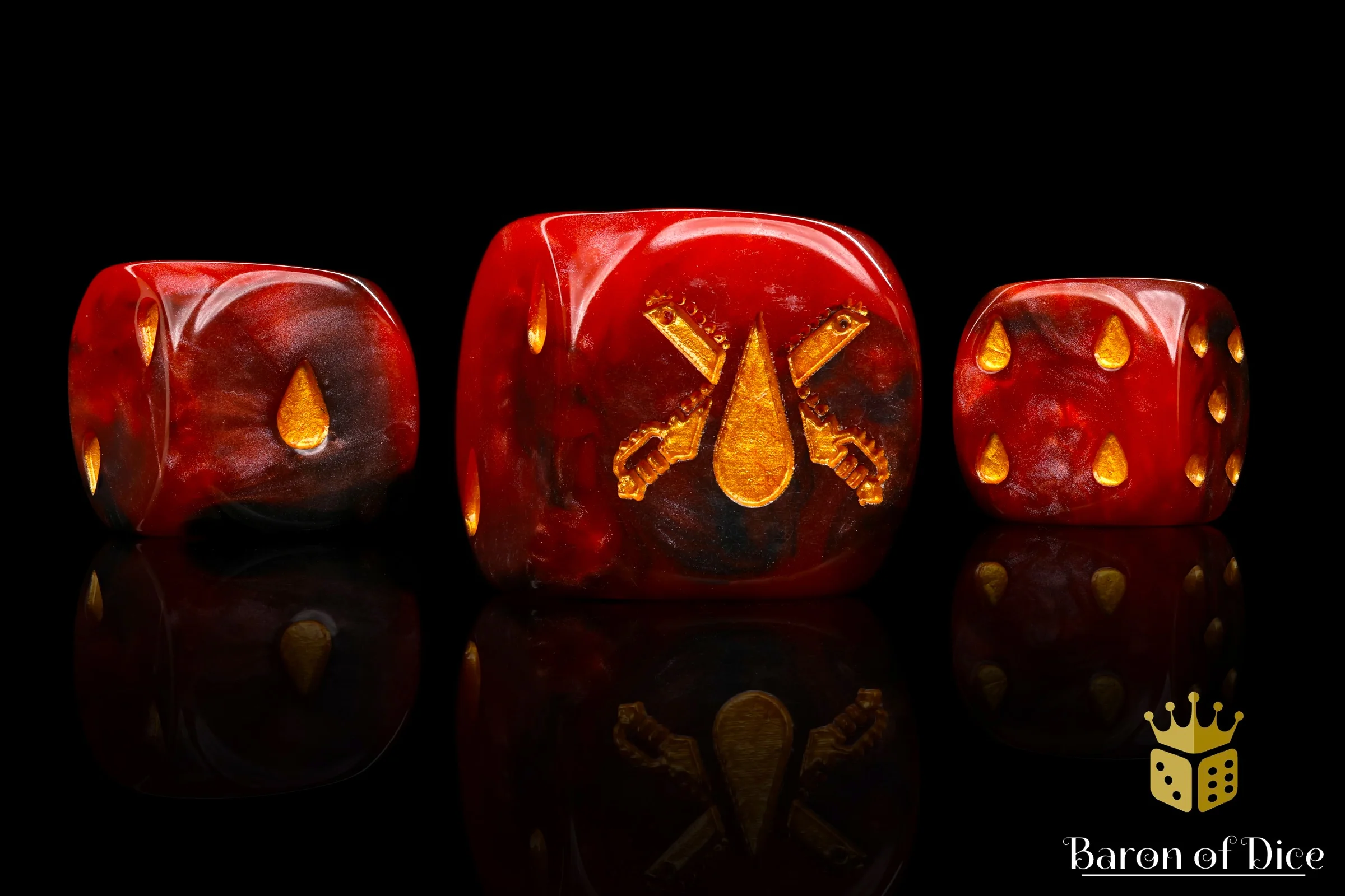 Chain Blades Dice - Blood Red - Image 2
