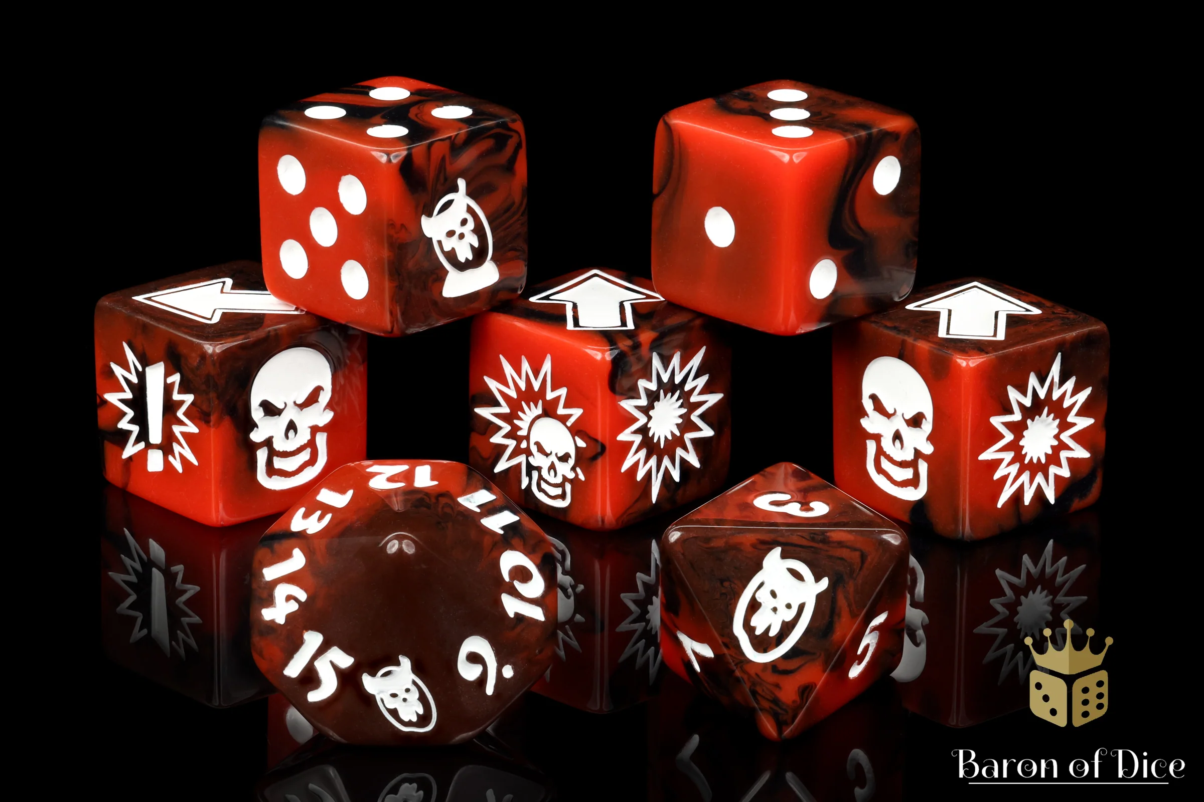 Chaos Red - Bloody Football Dice (Set of 7) - Image 3