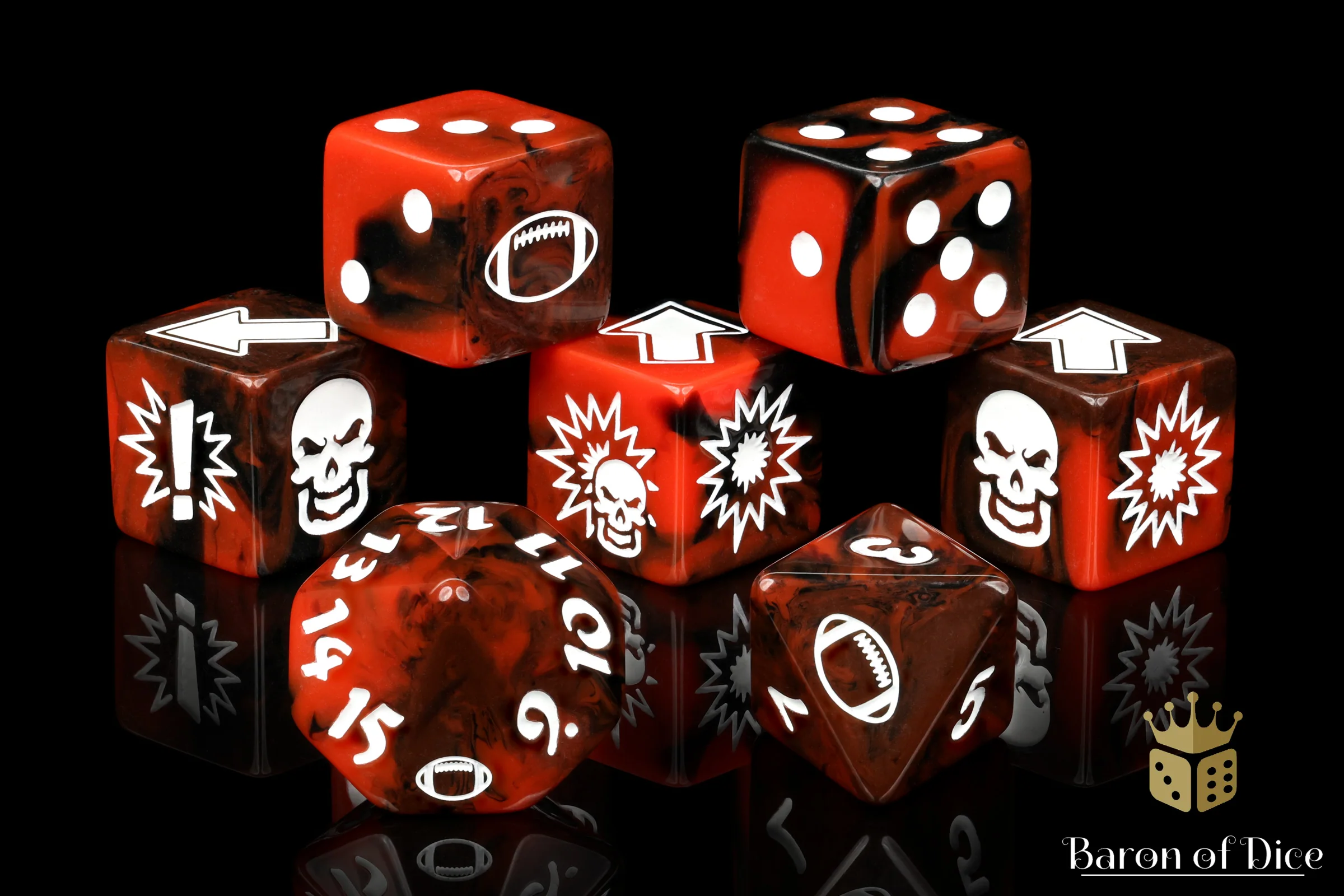 Chaos Red - Bloody Football Dice (Set of 7) - Image 6