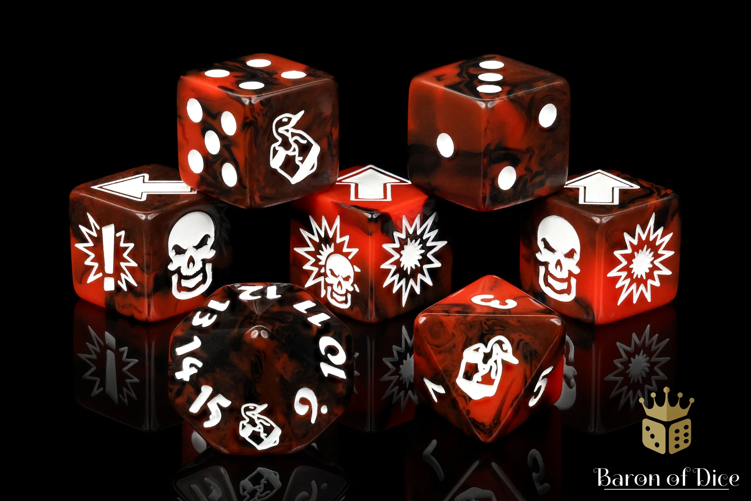 Chaos Red - Bloody Football Dice (Set of 7) - Image 8