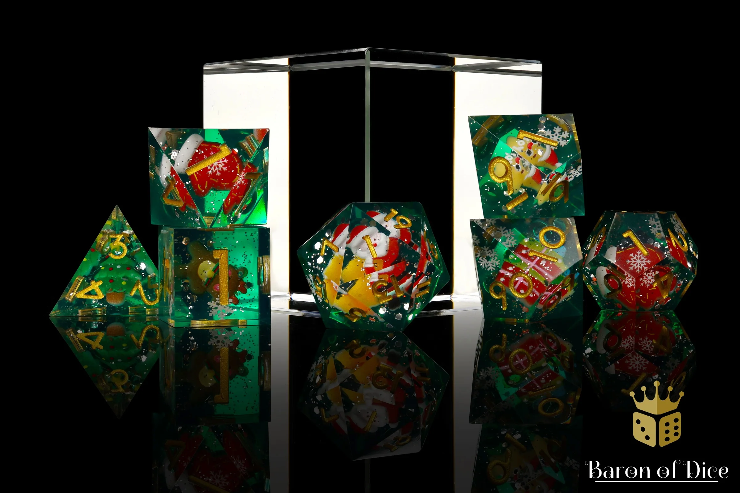 Christmas Rumble Sharp RPG Dice Set - 7 Pieces - Image 2