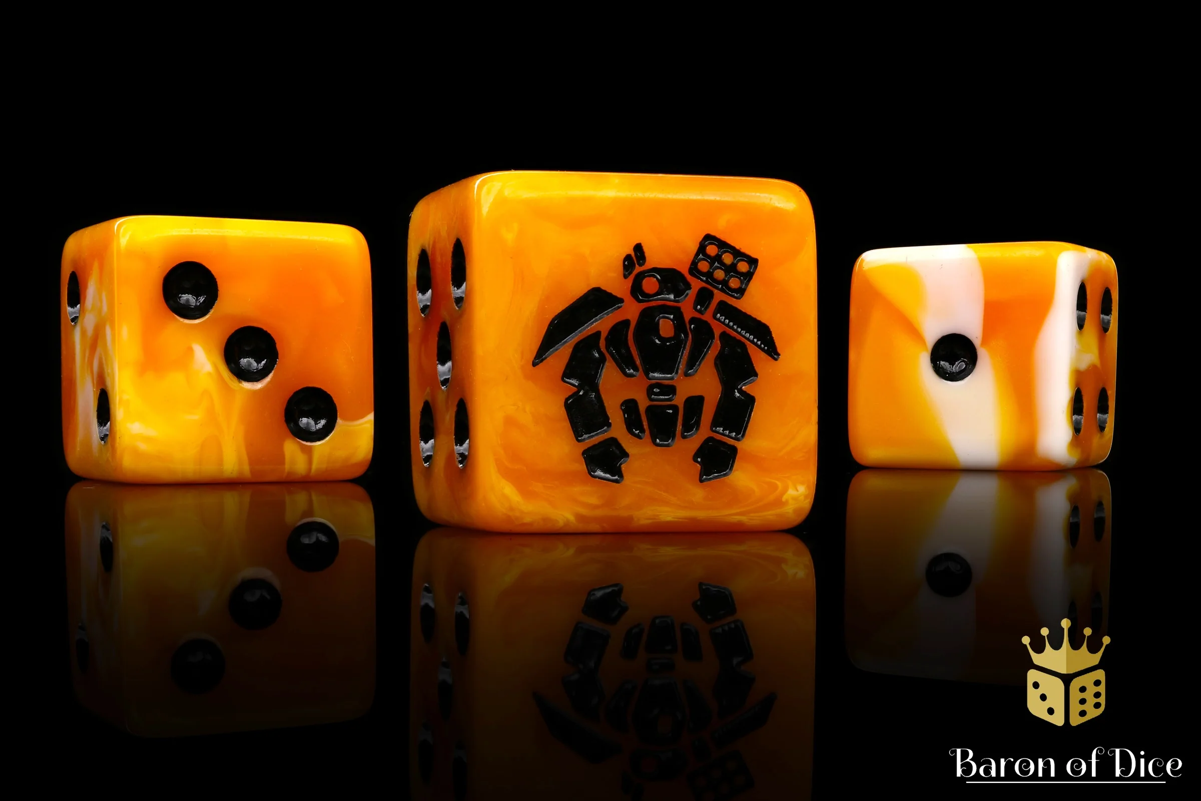 Crisis Robot Dice - Ochre - Image 2