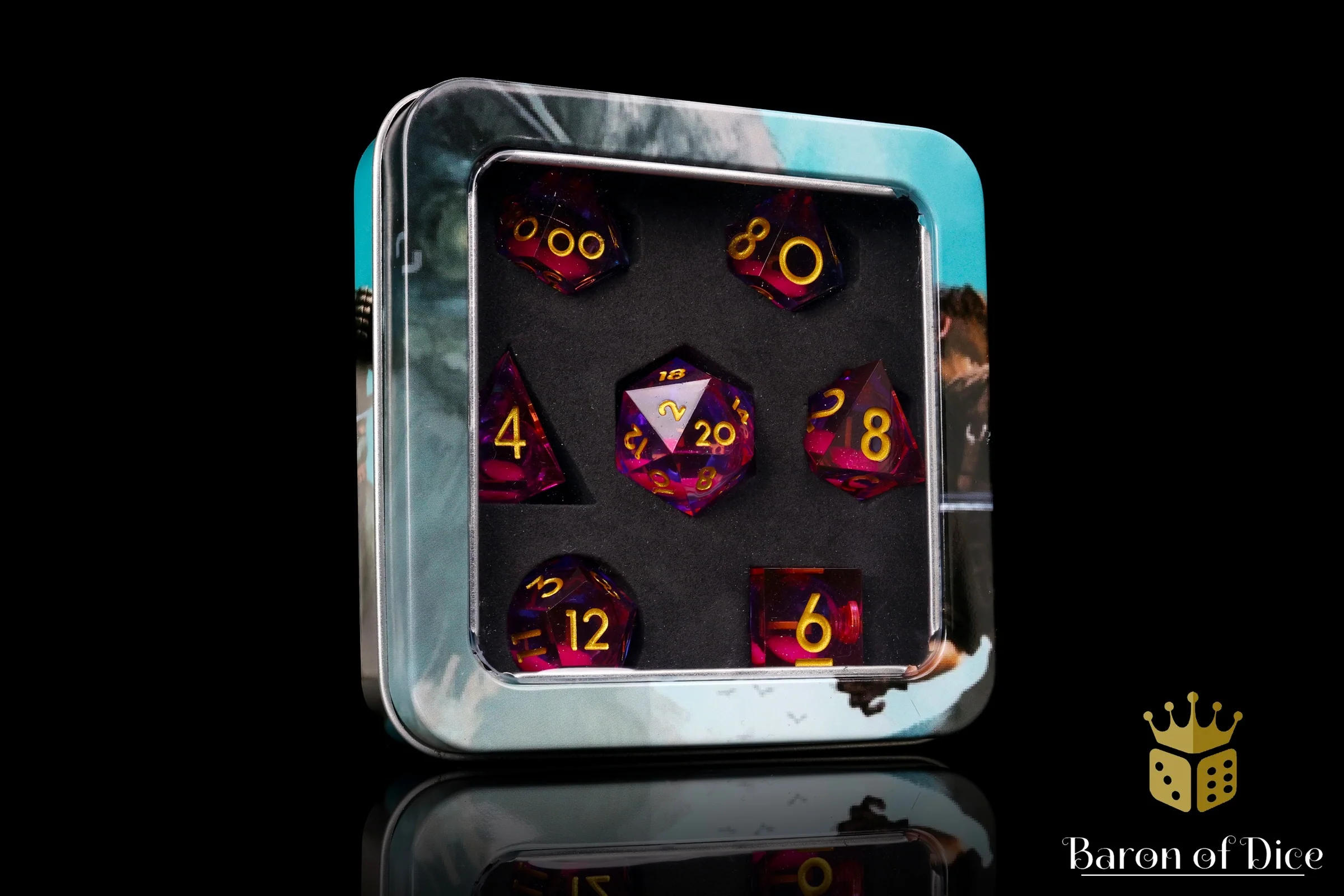 Dance Party Liquid Core RPG Dice Set - 7 Pieces - Image 4