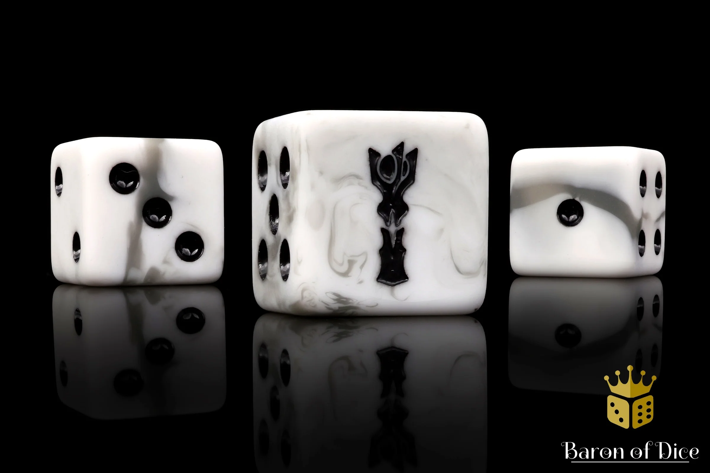 Dark Tower, White, Square 16mm Dice - Image 2
