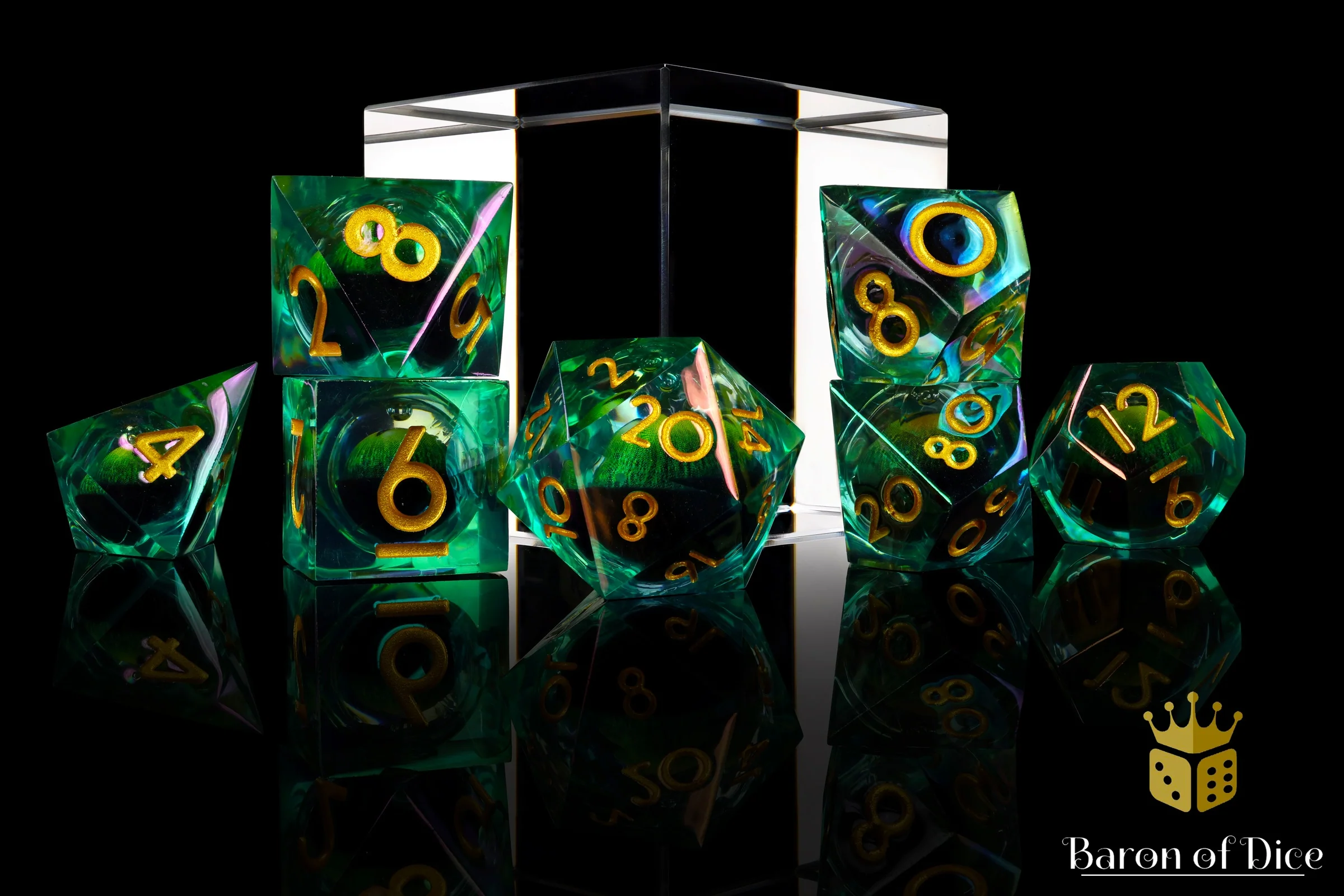 Dragon's Eye Liquid Core RPG Dice Set - 7 Pieces - Image 3