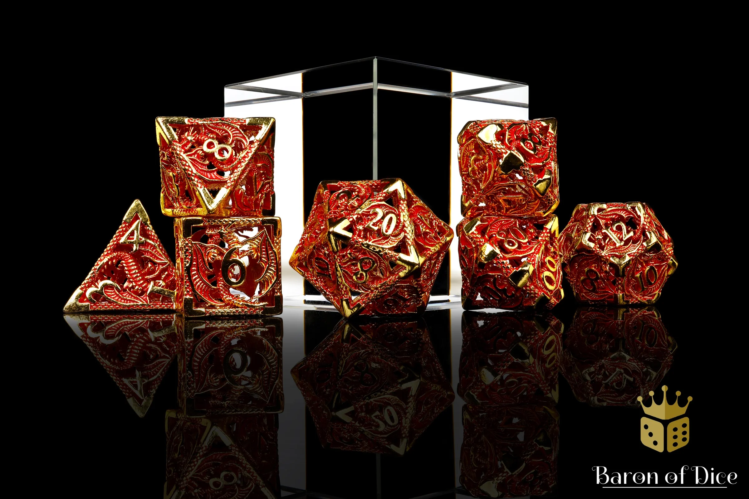 Dragons of Legend Metal RPG Dice Set - 7 Pieces - Image 3