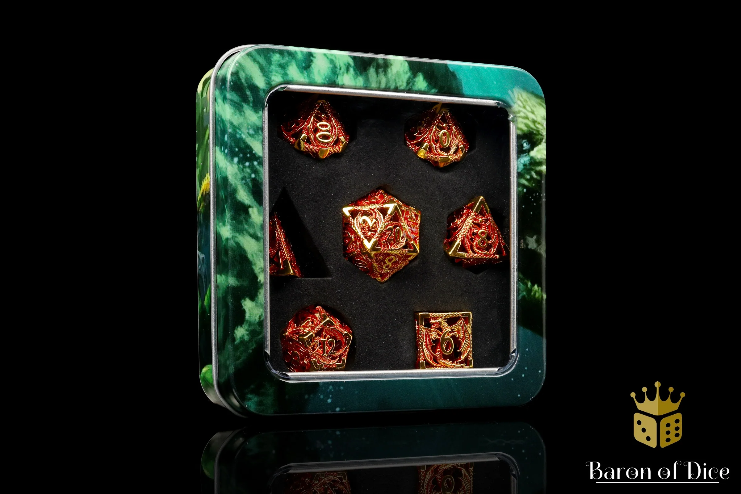 Dragons of Legend Metal RPG Dice Set - 7 Pieces - Image 4