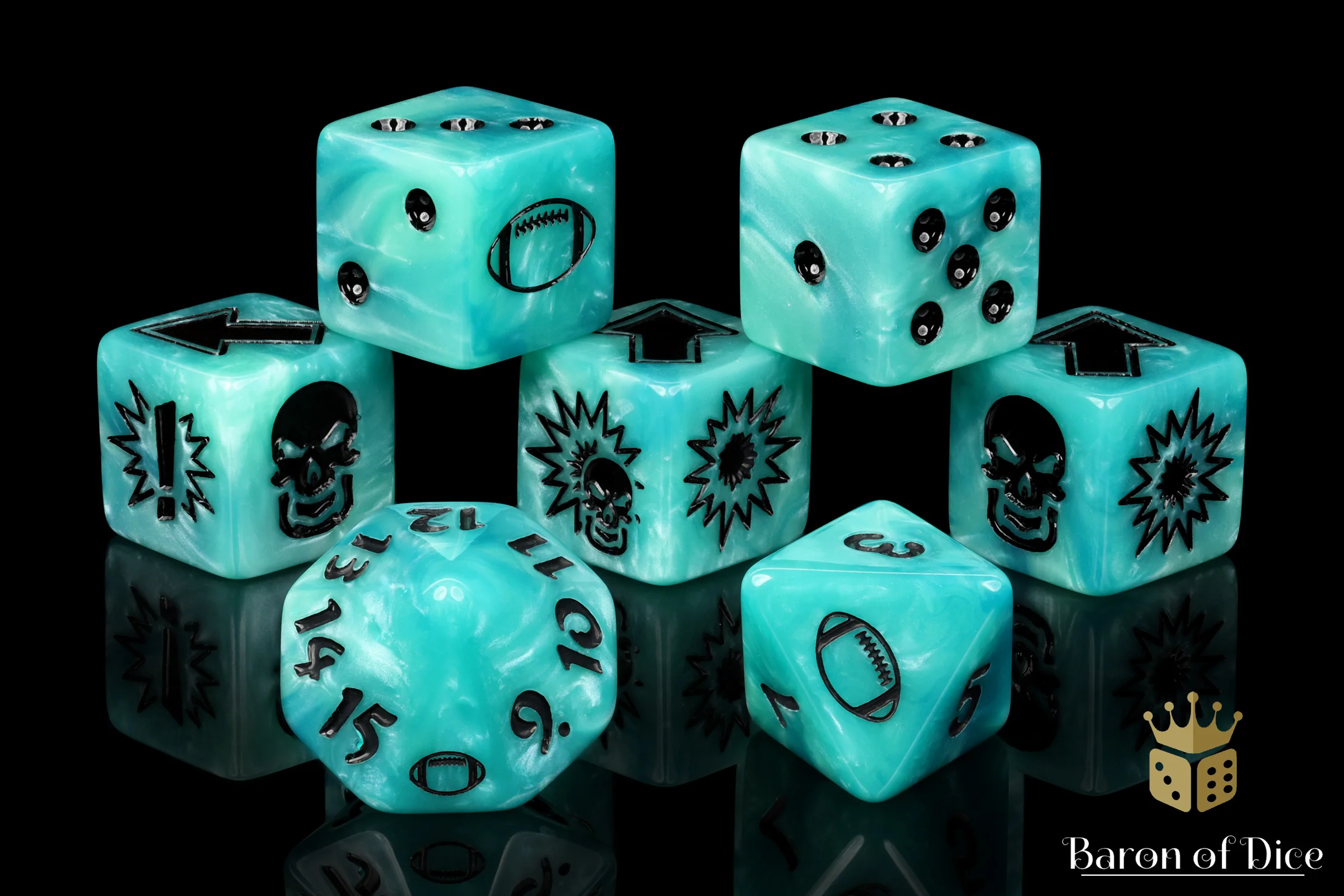 Ethereal Blue - Bloody Football Dice (Set of 7) - Image 10