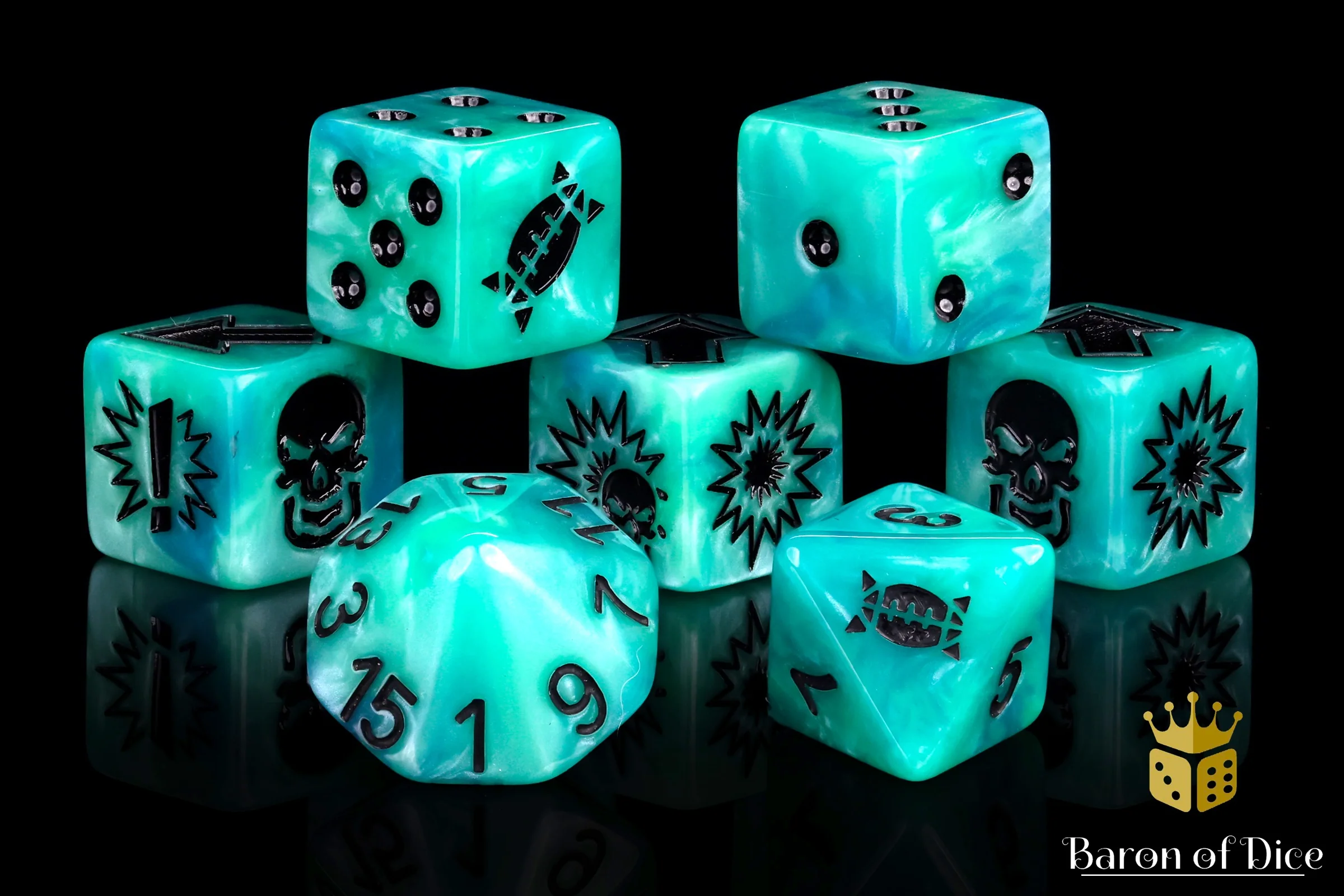 Ethereal Blue - Bloody Football Dice (Set of 7) - Image 14