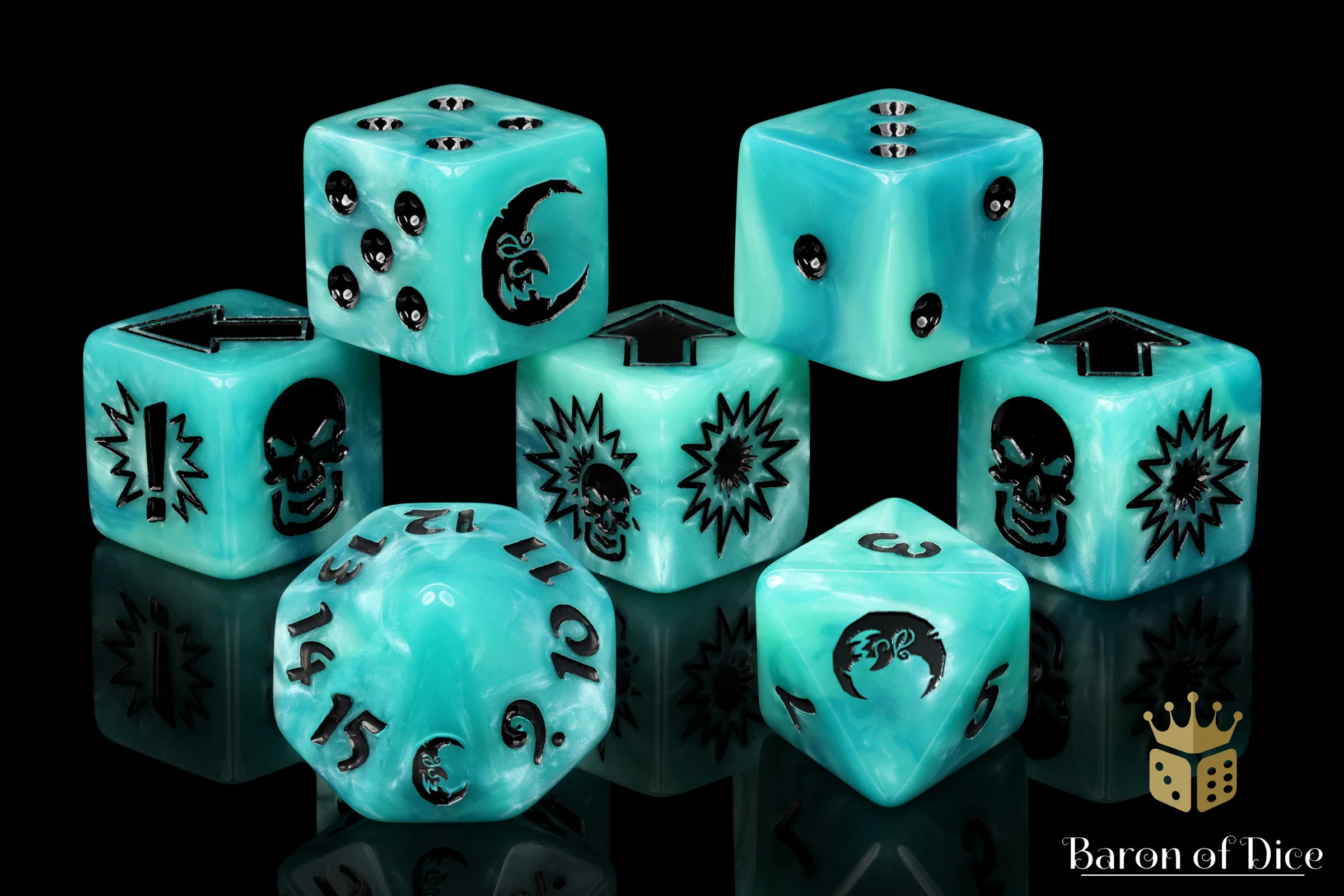 Ethereal Blue - Bloody Football Dice (Set of 7) - Image 4