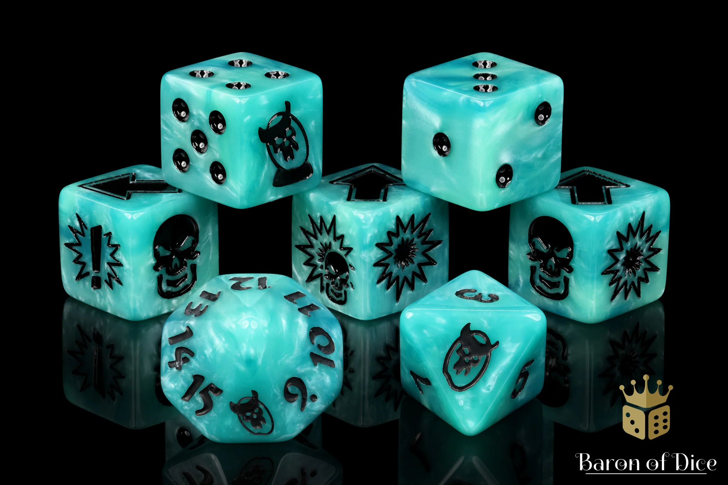 Ethereal Blue - Bloody Football Dice (Set of 7) - Image 6