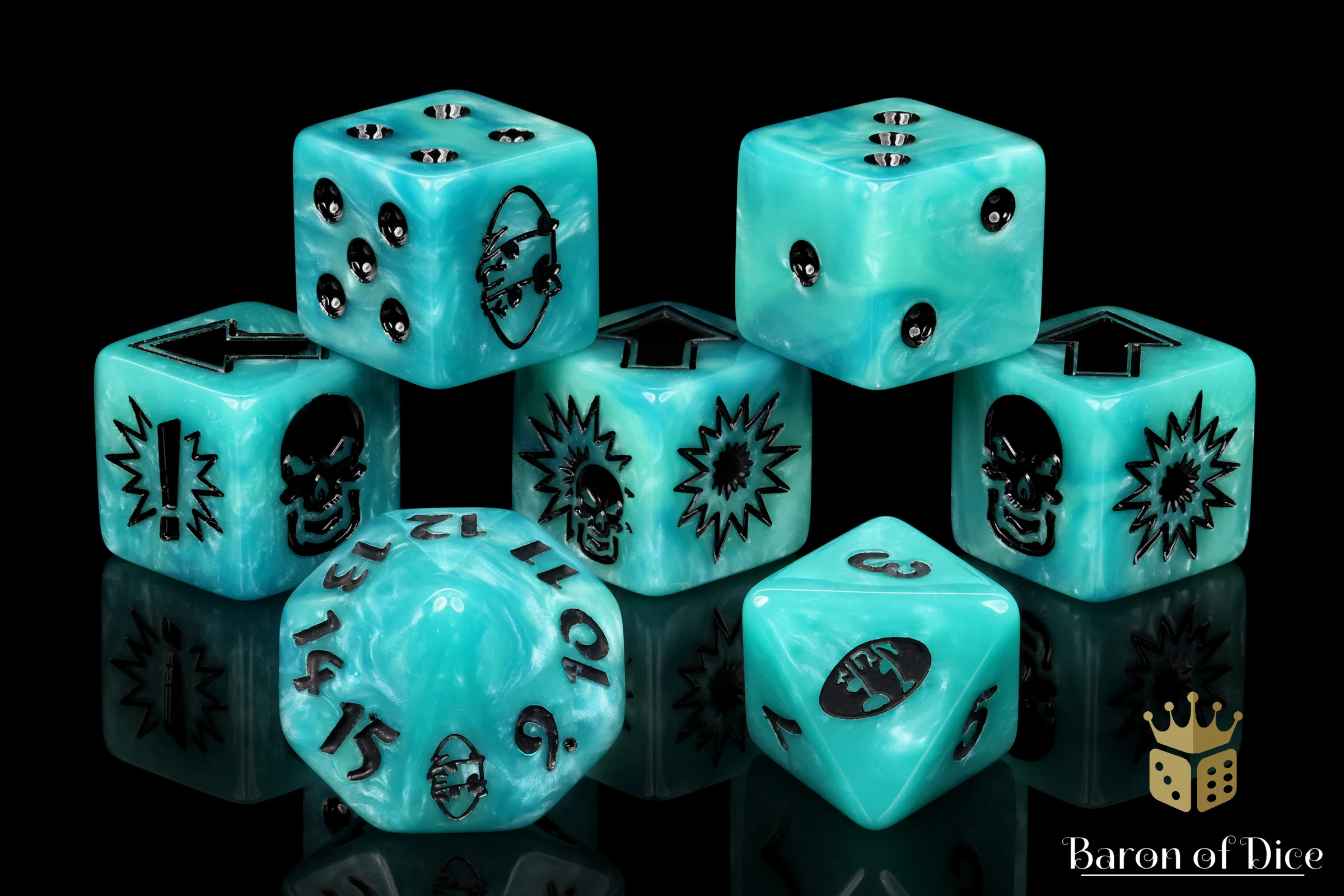 Ethereal Blue - Bloody Football Dice (Set of 7) - Image 9