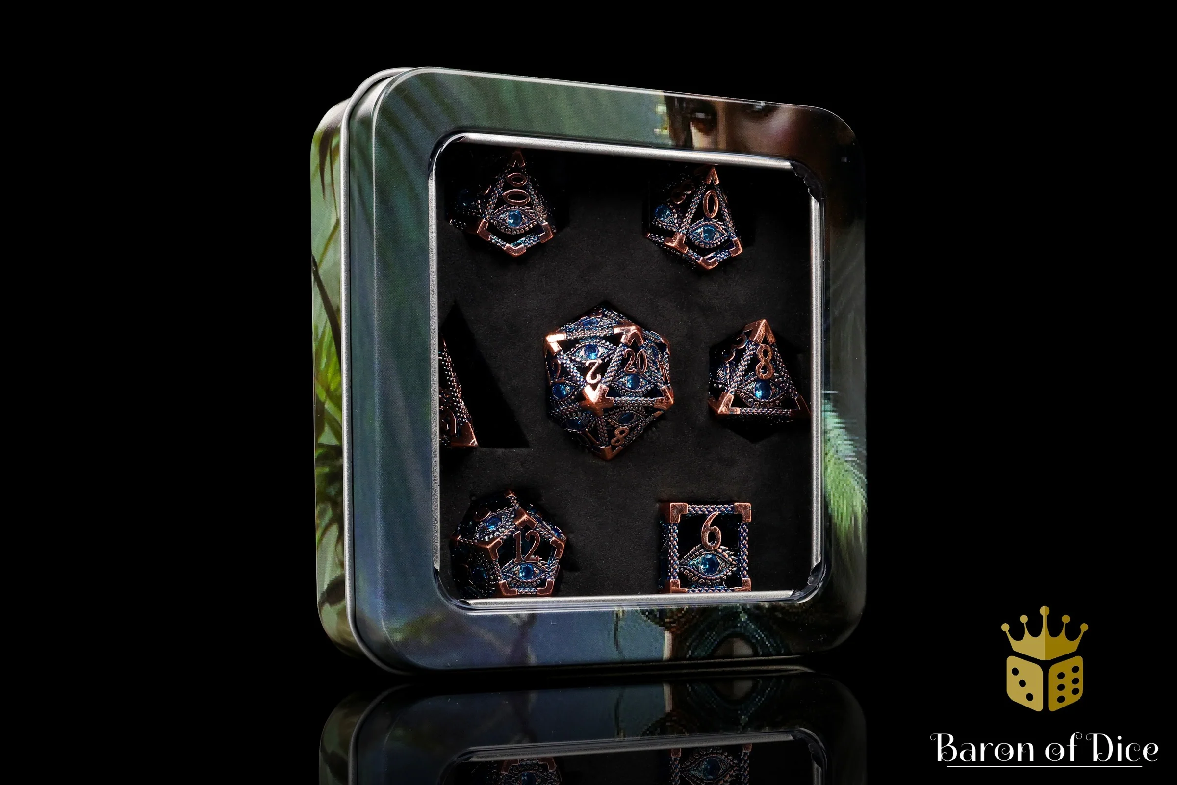 Eye of Providence Metal RPG Dice Set - 7 Pieces - Image 4