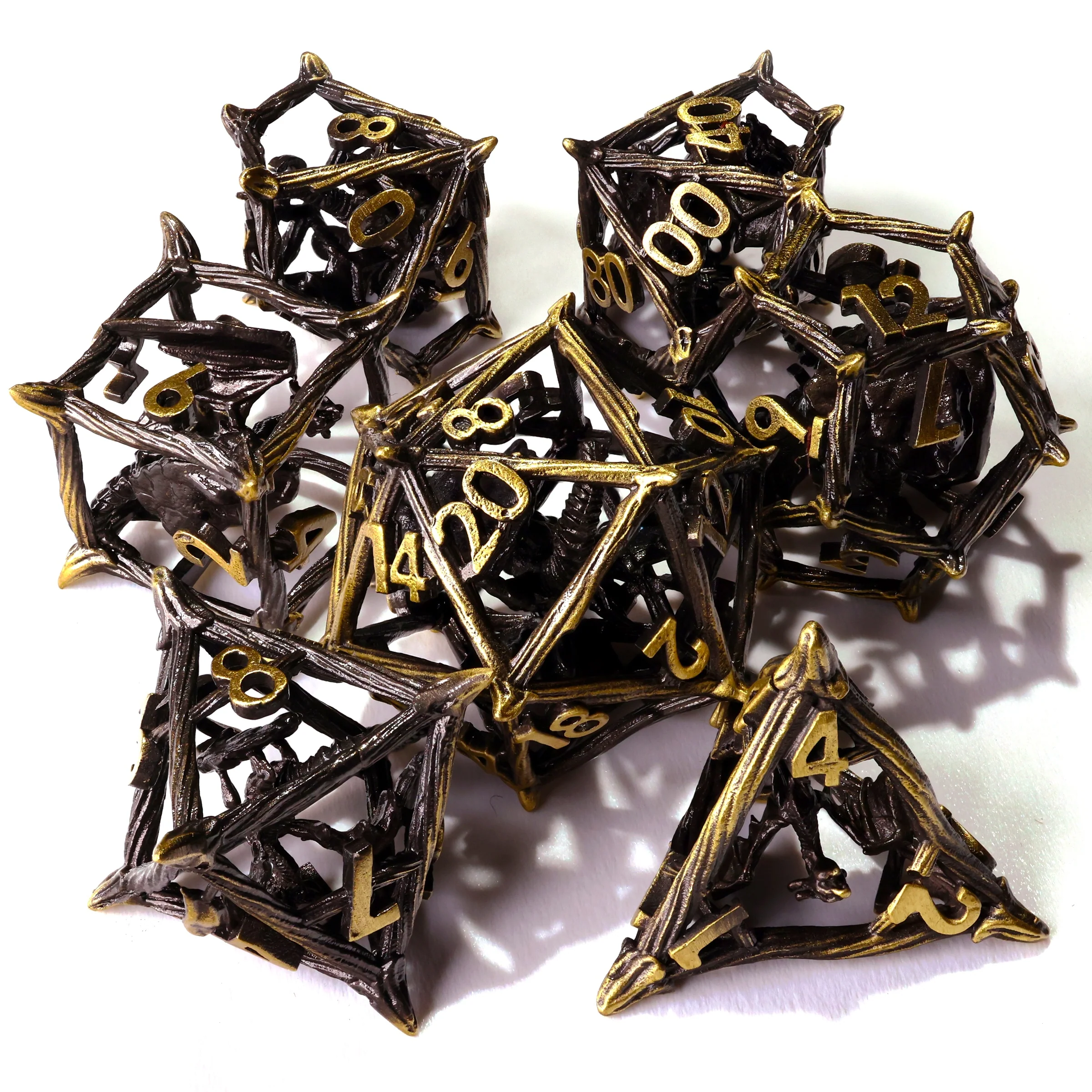 Fantastical Beasts Metal RPG Dice Set - 7 Pieces - Image 2
