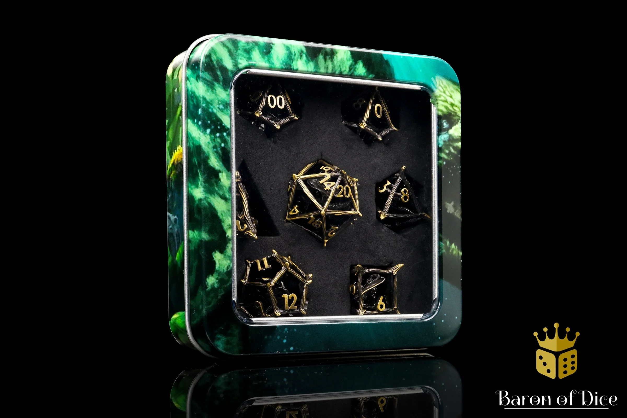 Fantastical Beasts Metal RPG Dice Set - 7 Pieces - Image 4