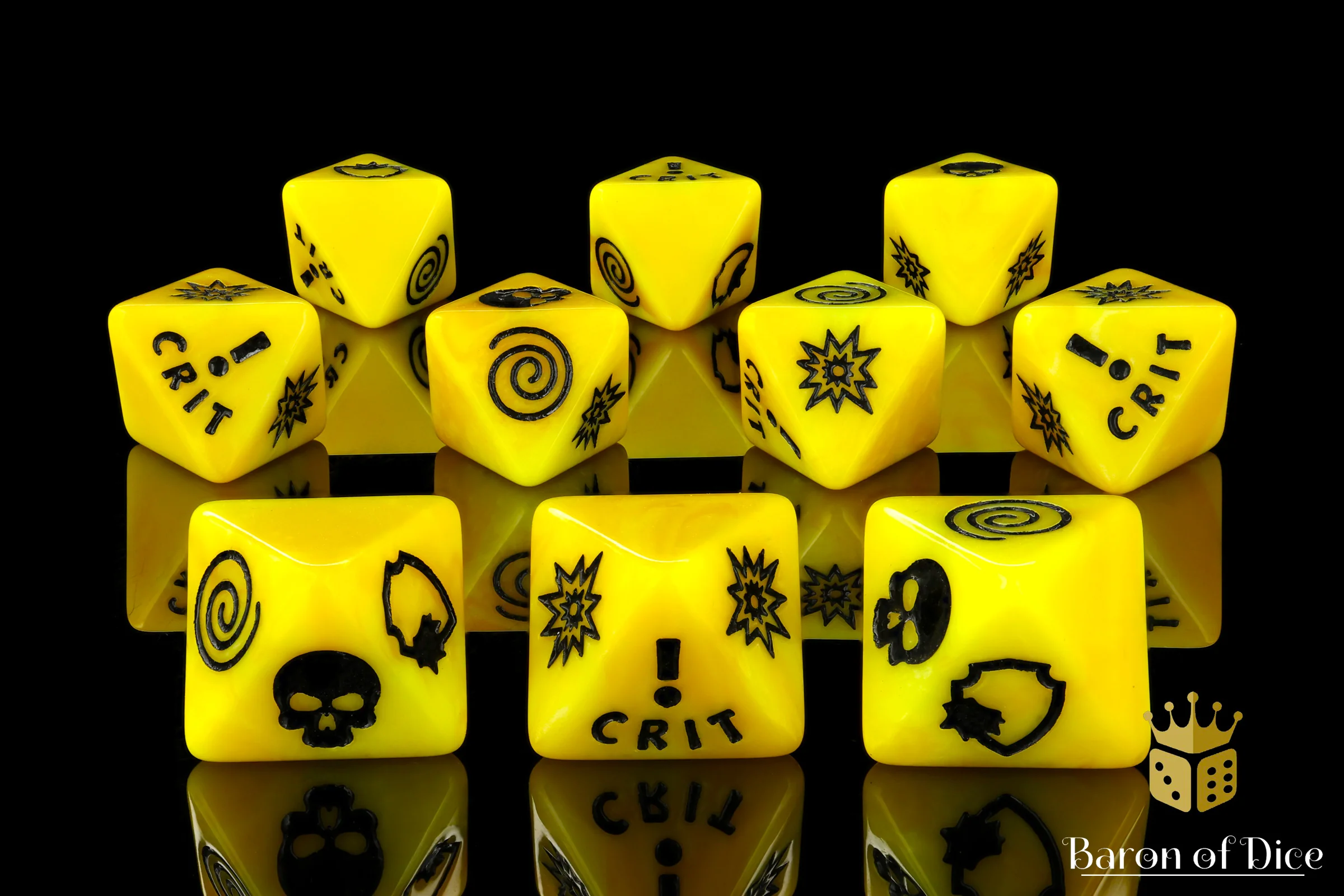Generic Yellow D8 Dice Set - Image 3