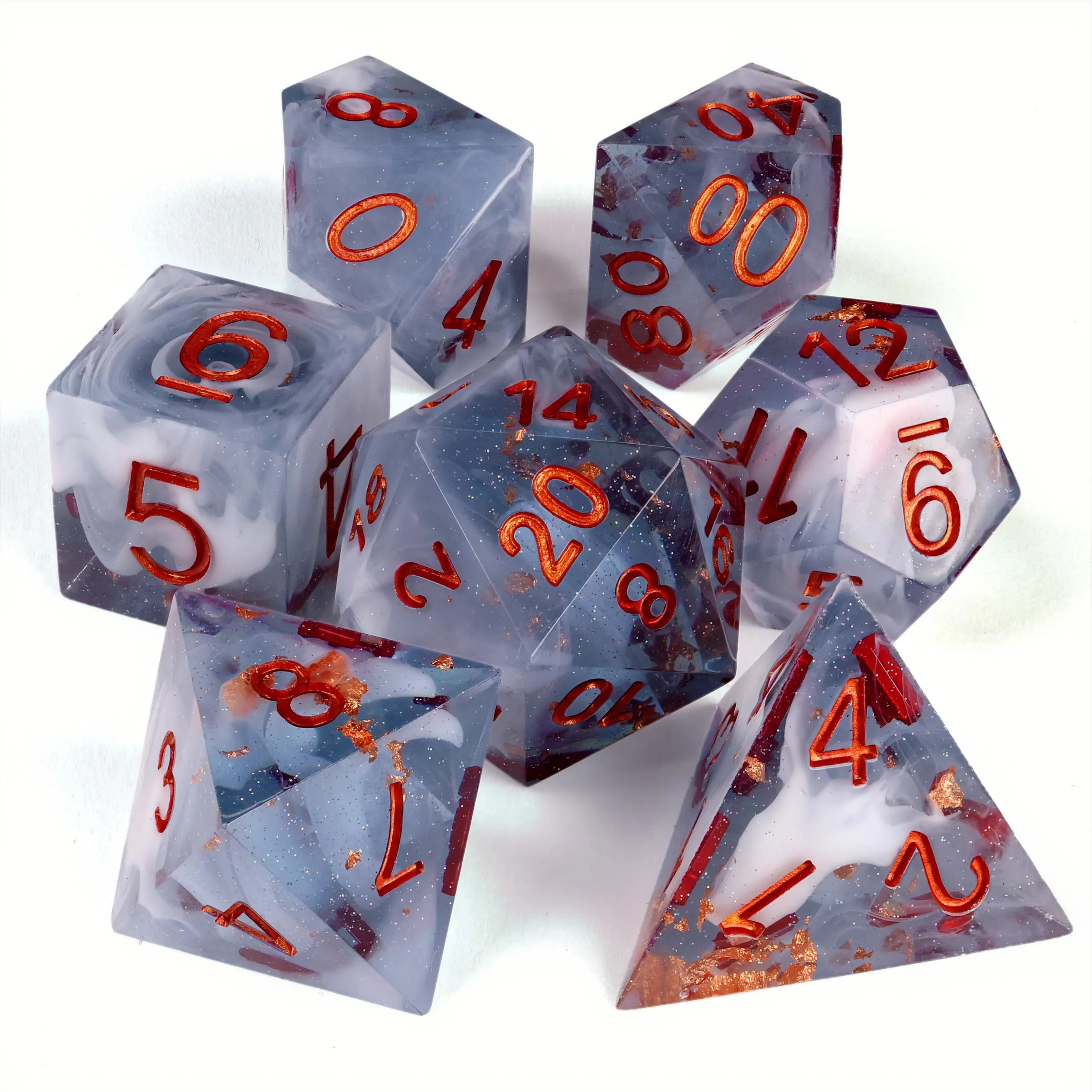 Gloomy Dockyard Sharp Edge RPG Dice - 7 Pieces - Image 2