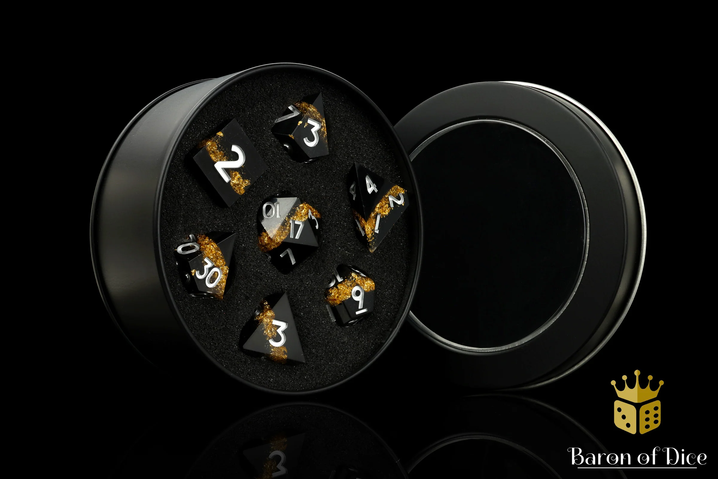 Golden Hazard Sharp Edge RPG Dice Set - 7 Pieces - Image 3