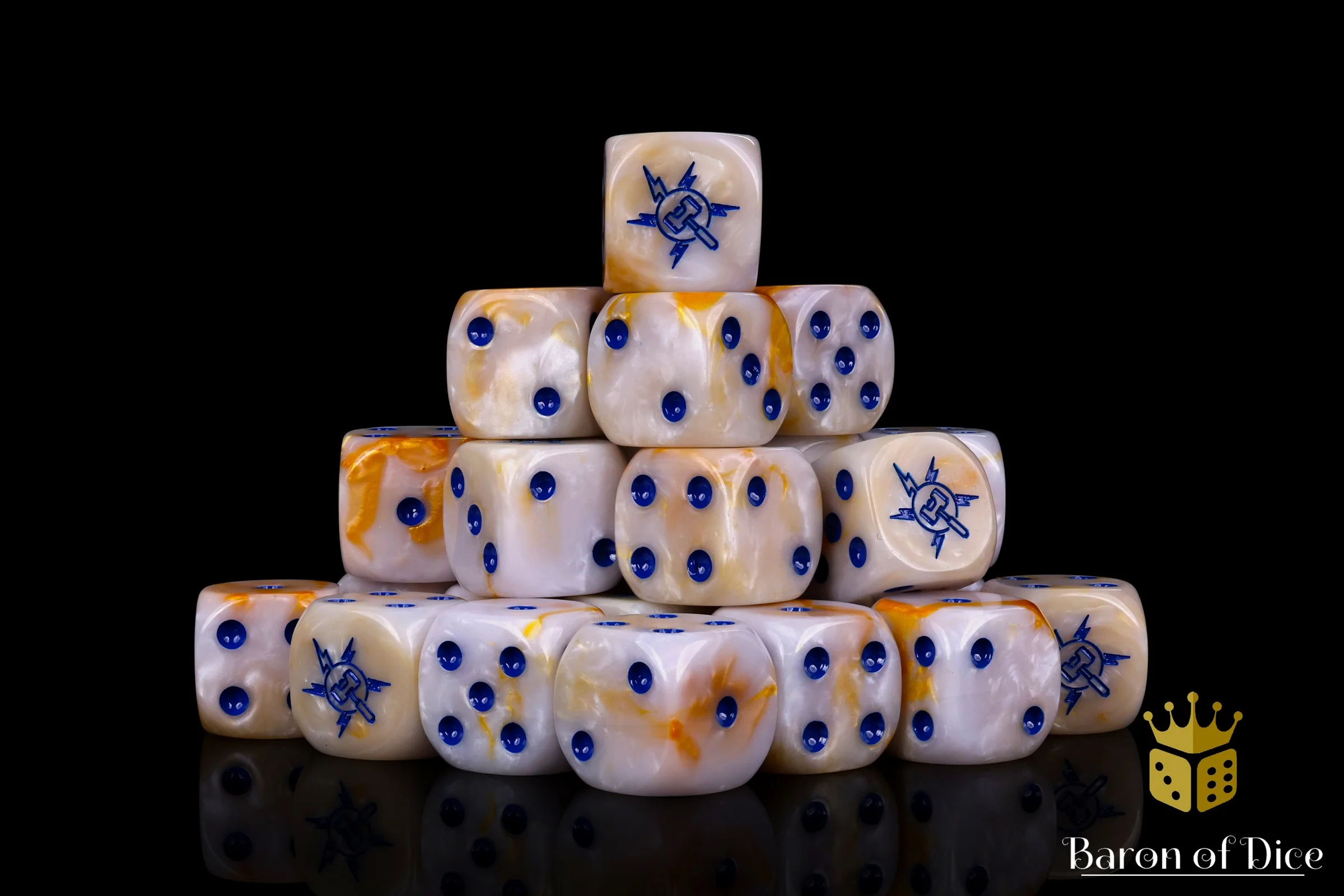 Lightning Strikes Twice Dice - Gold Veins - Image 2