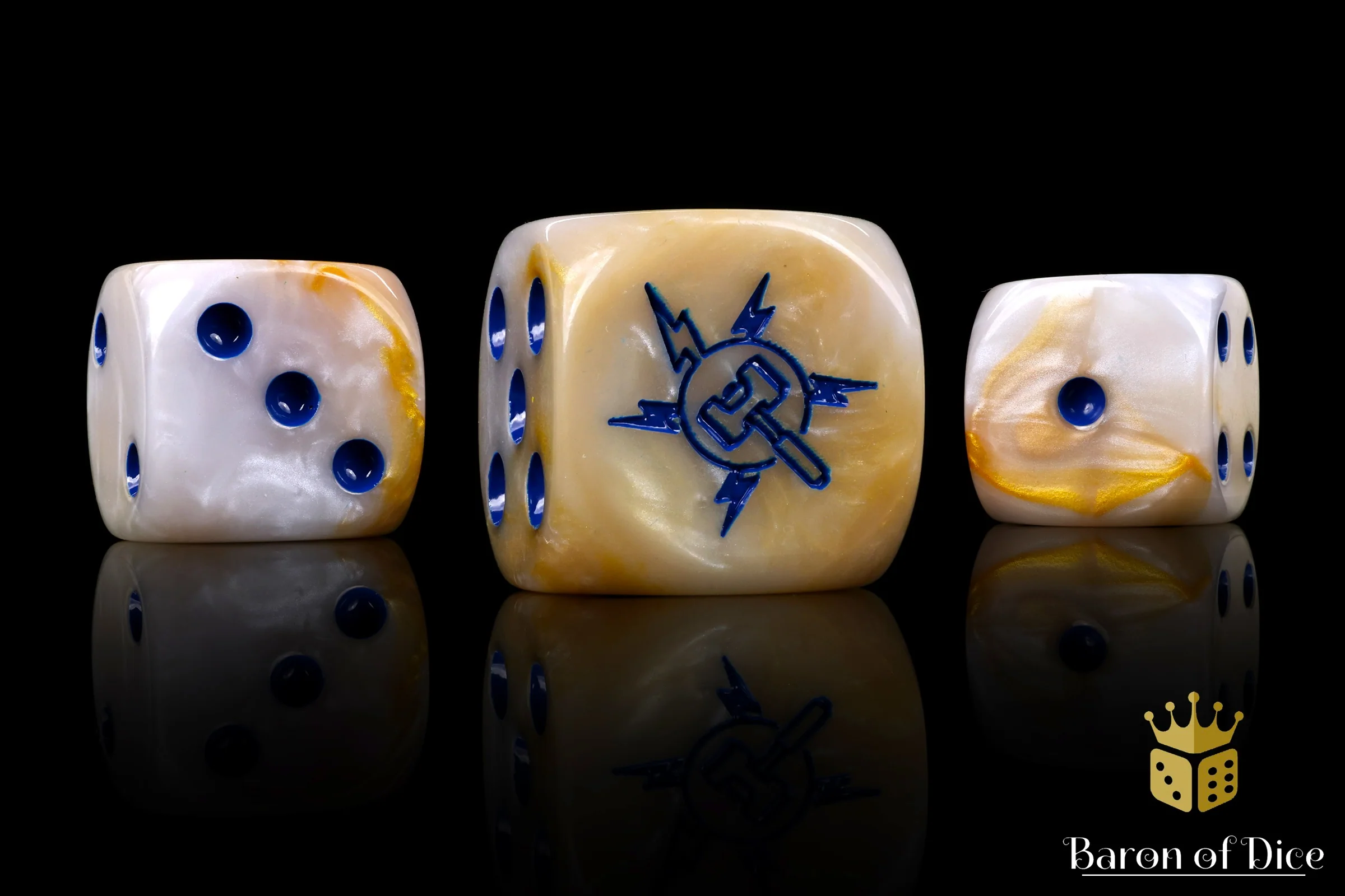 Lightning Strikes Twice Dice - Gold Veins - Image 4