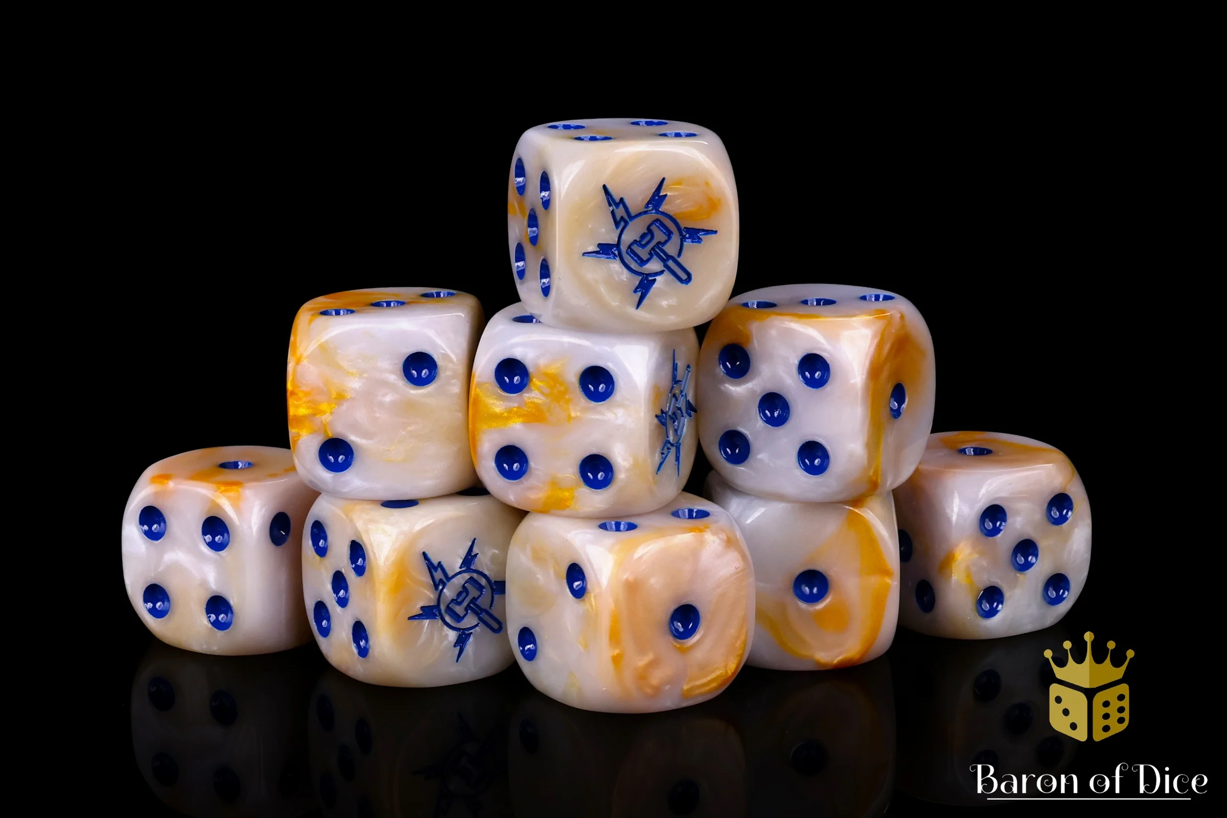 Lightning Strikes Twice Dice - Gold Veins - Image 6