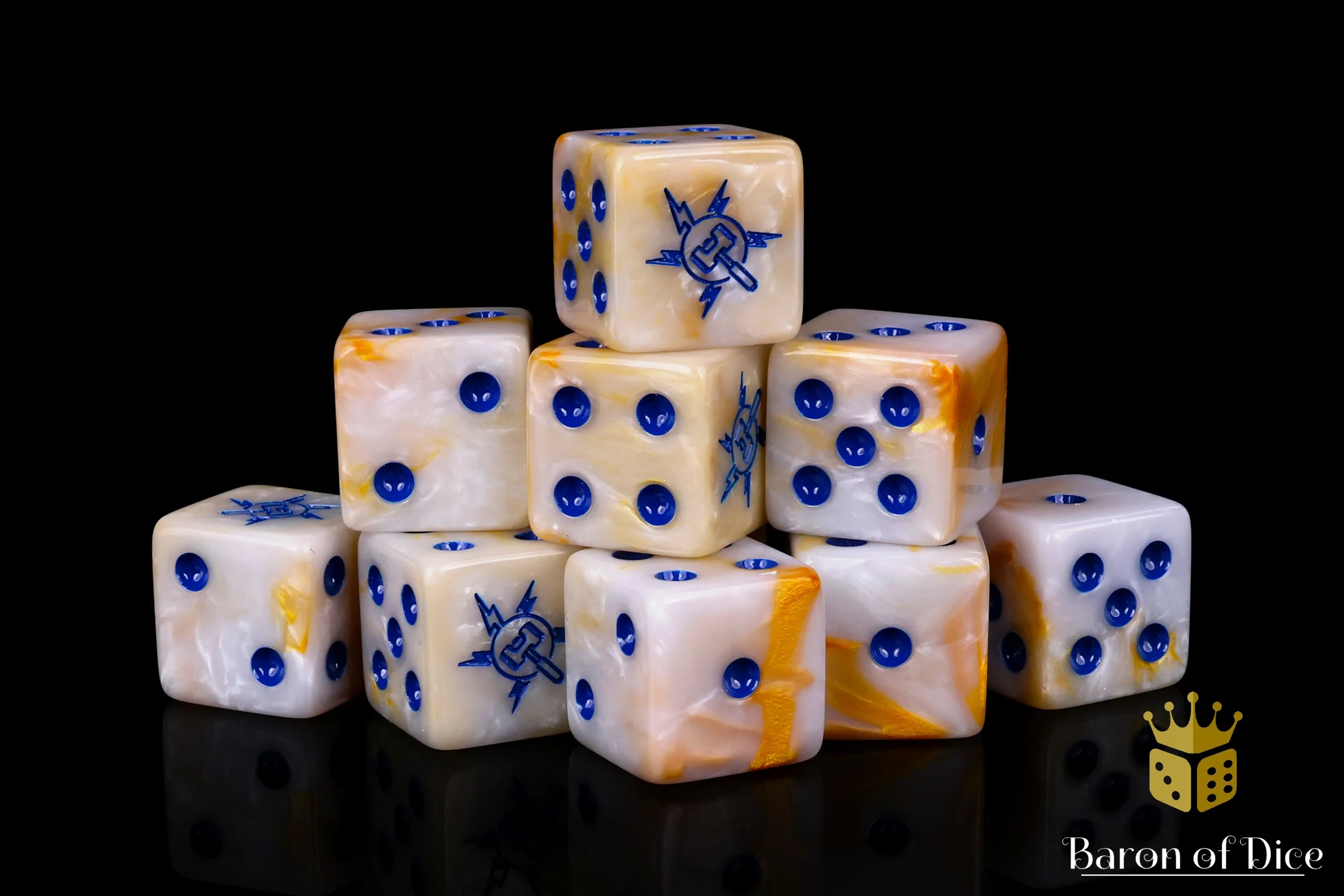 Lightning Strikes Twice Dice - Gold Veins - Image 7