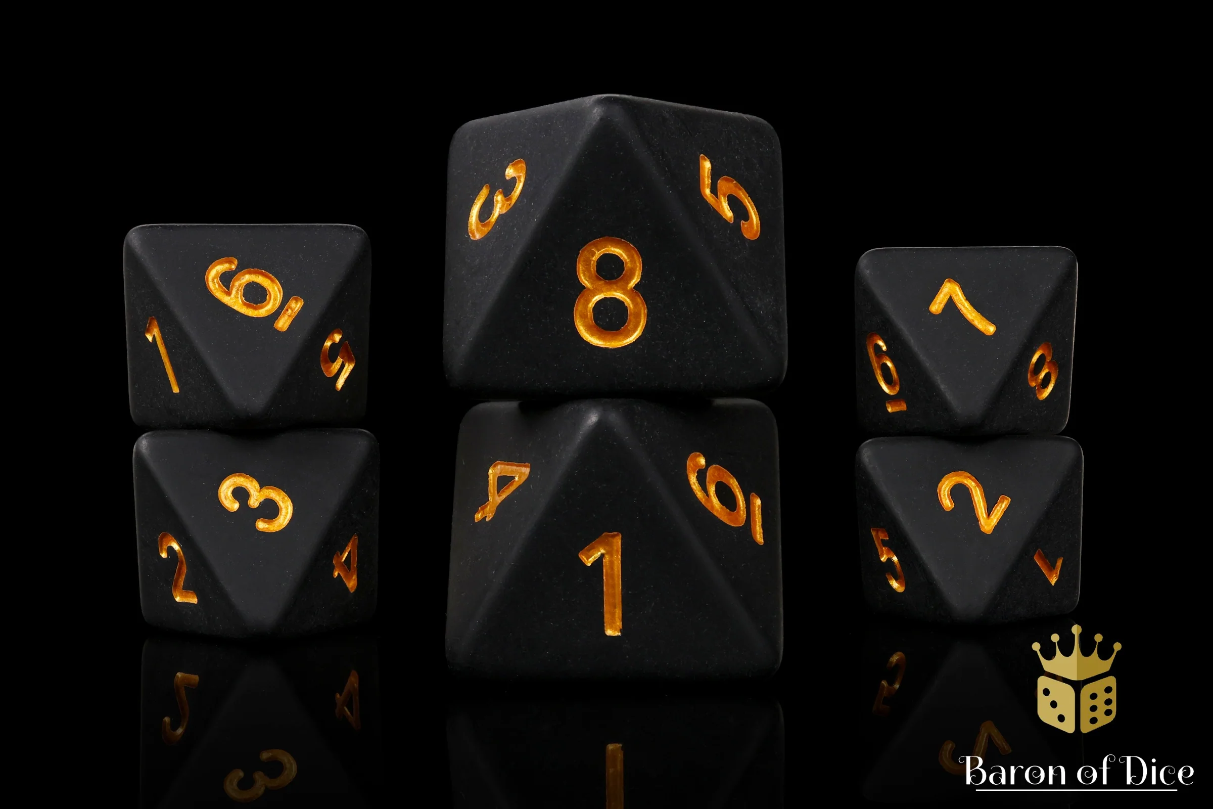 Matte Black D8 Dice - Image 3