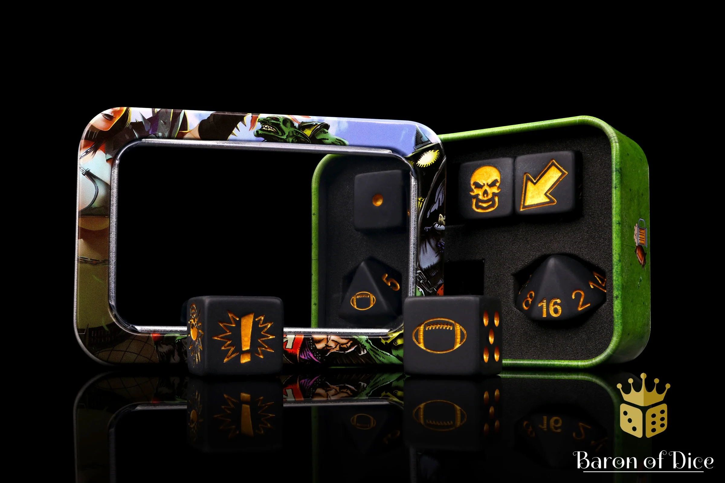 Matte Black - Bloody Football Dice (Set of 7) - Image 4