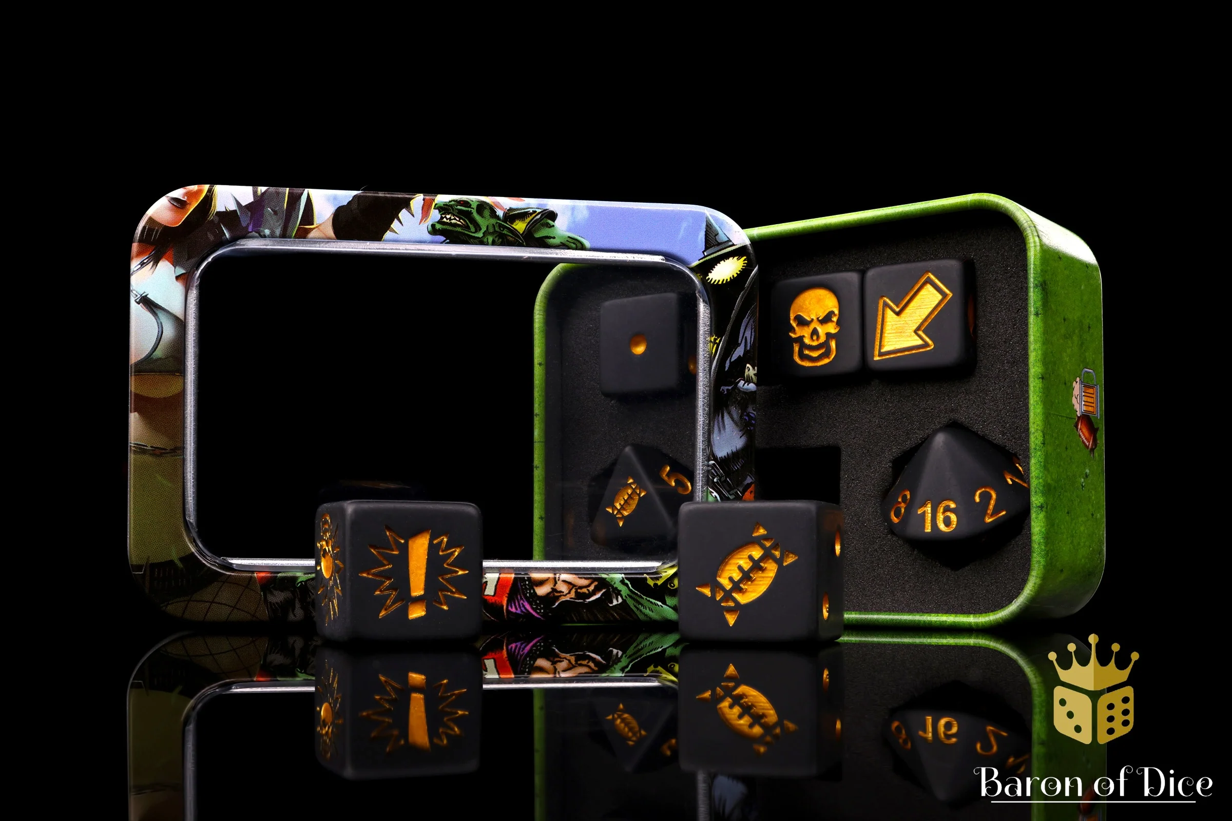 Matte Black - Bloody Football Dice (Set of 7) - Image 6