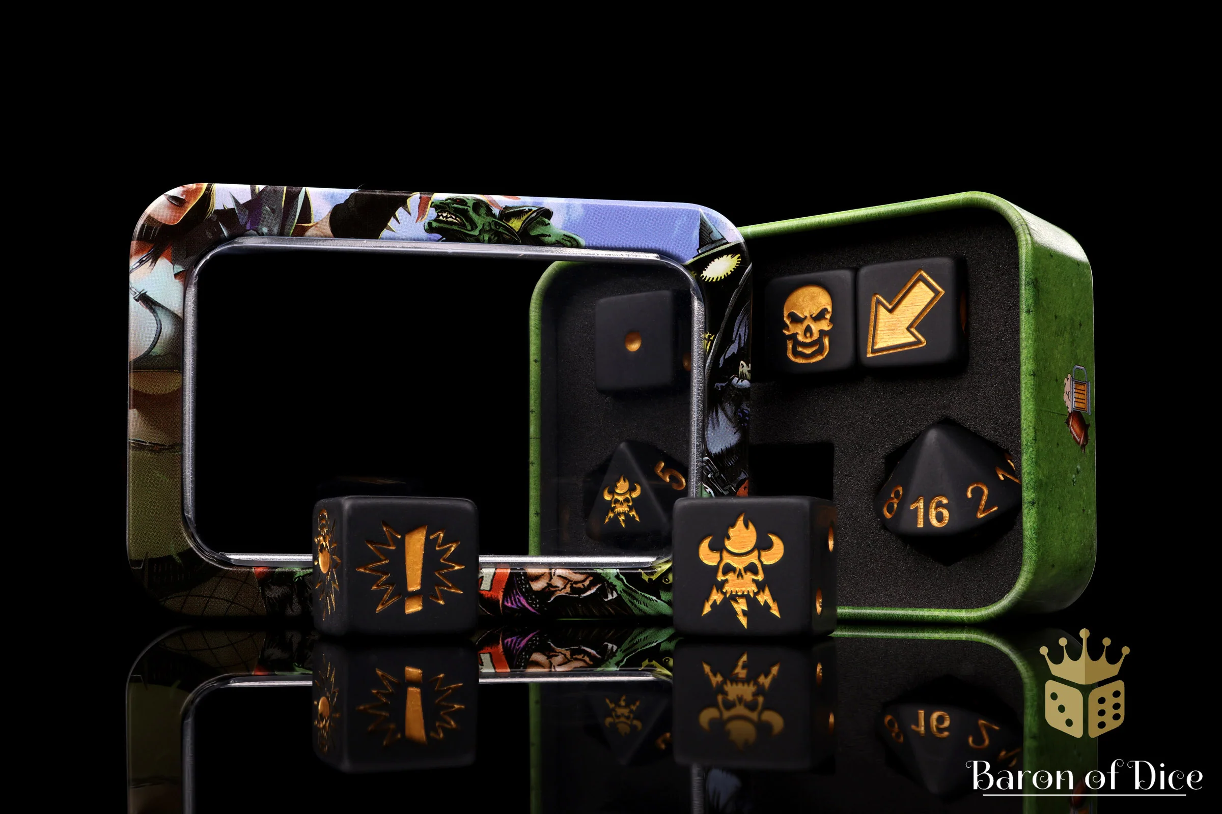 Matte Black - Bloody Football Dice (Set of 7) - Image 7