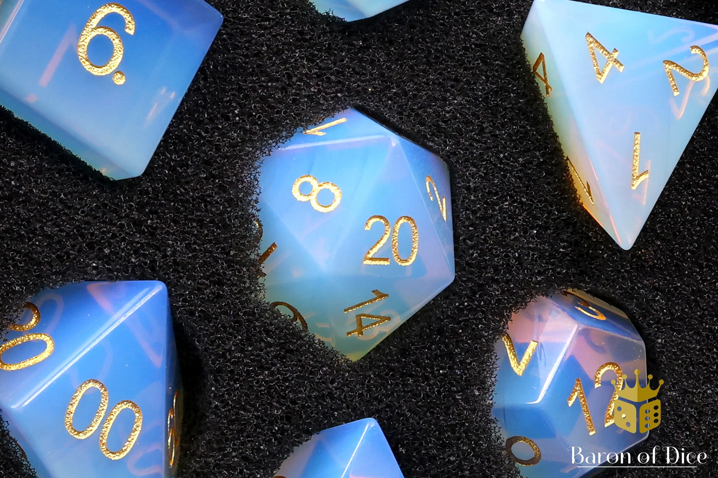 Natural Opal Gemstone RPG Dice Set - 7 Pieces - Image 2