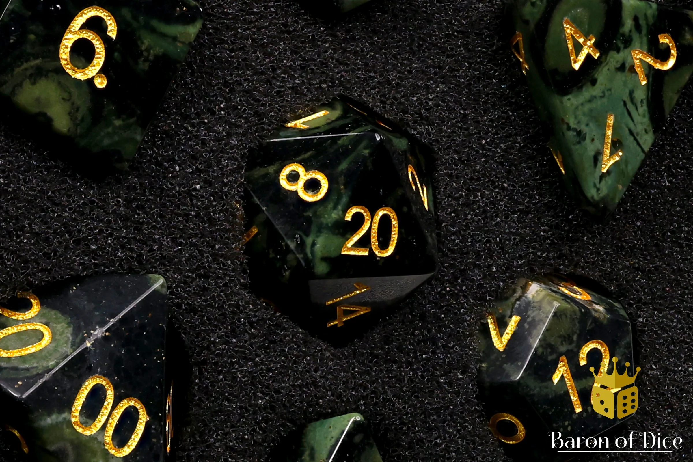 Natural Warp Stone RPG Dice Set - 7 Pieces - Image 2
