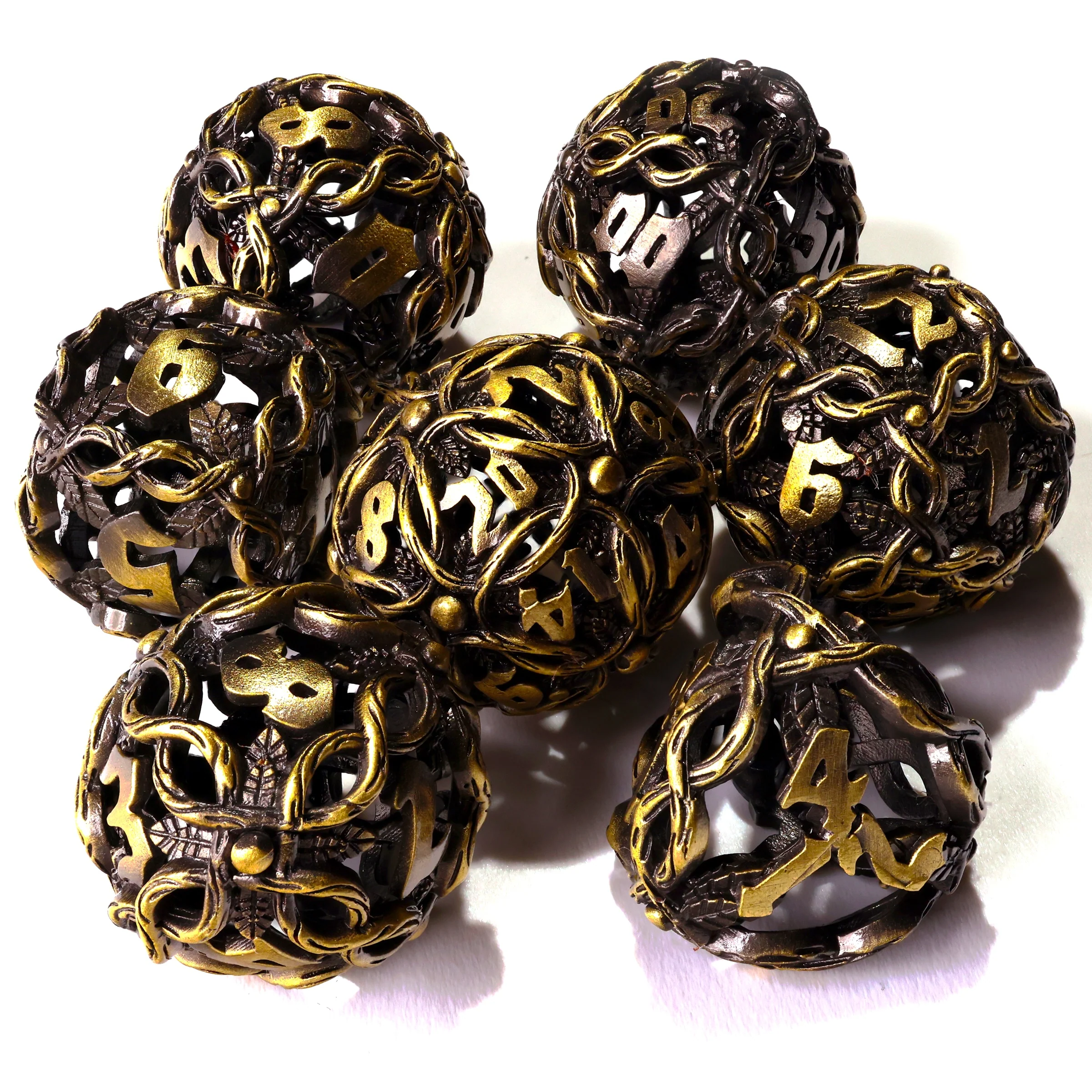 Nature's Wrath Metal RPG Dice Set - 7 Pieces - Image 2