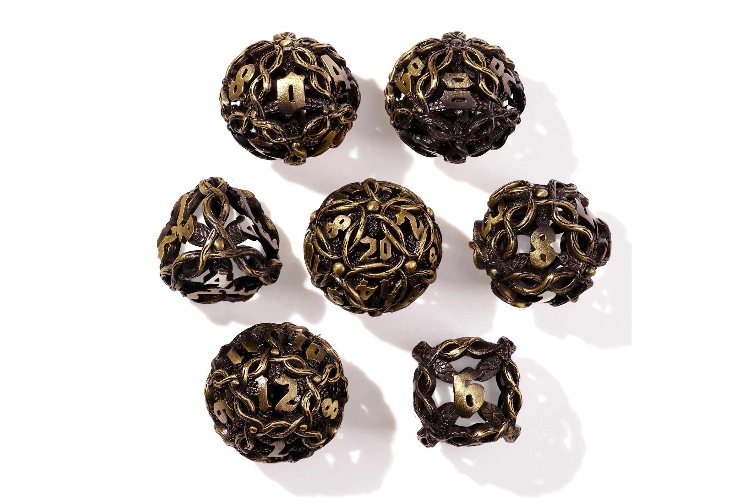 Nature's Wrath Metal RPG Dice Set - 7 Pieces - Image 5