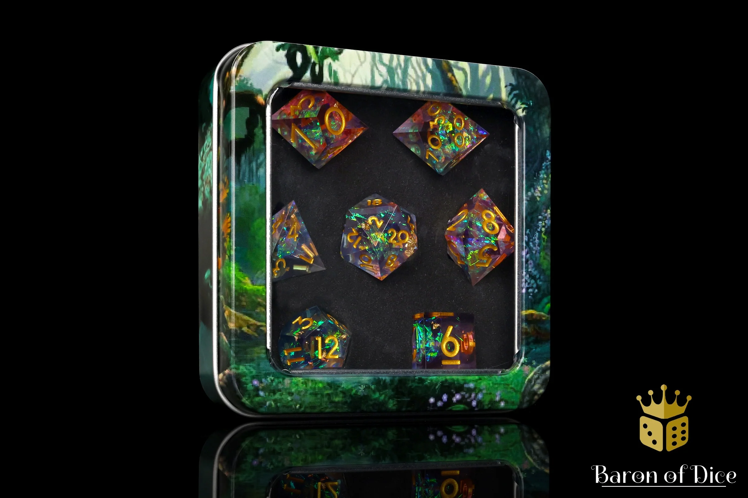 Pretty In Pink! Sharp Edge RPG Dice Set - 7 Pieces - Image 4