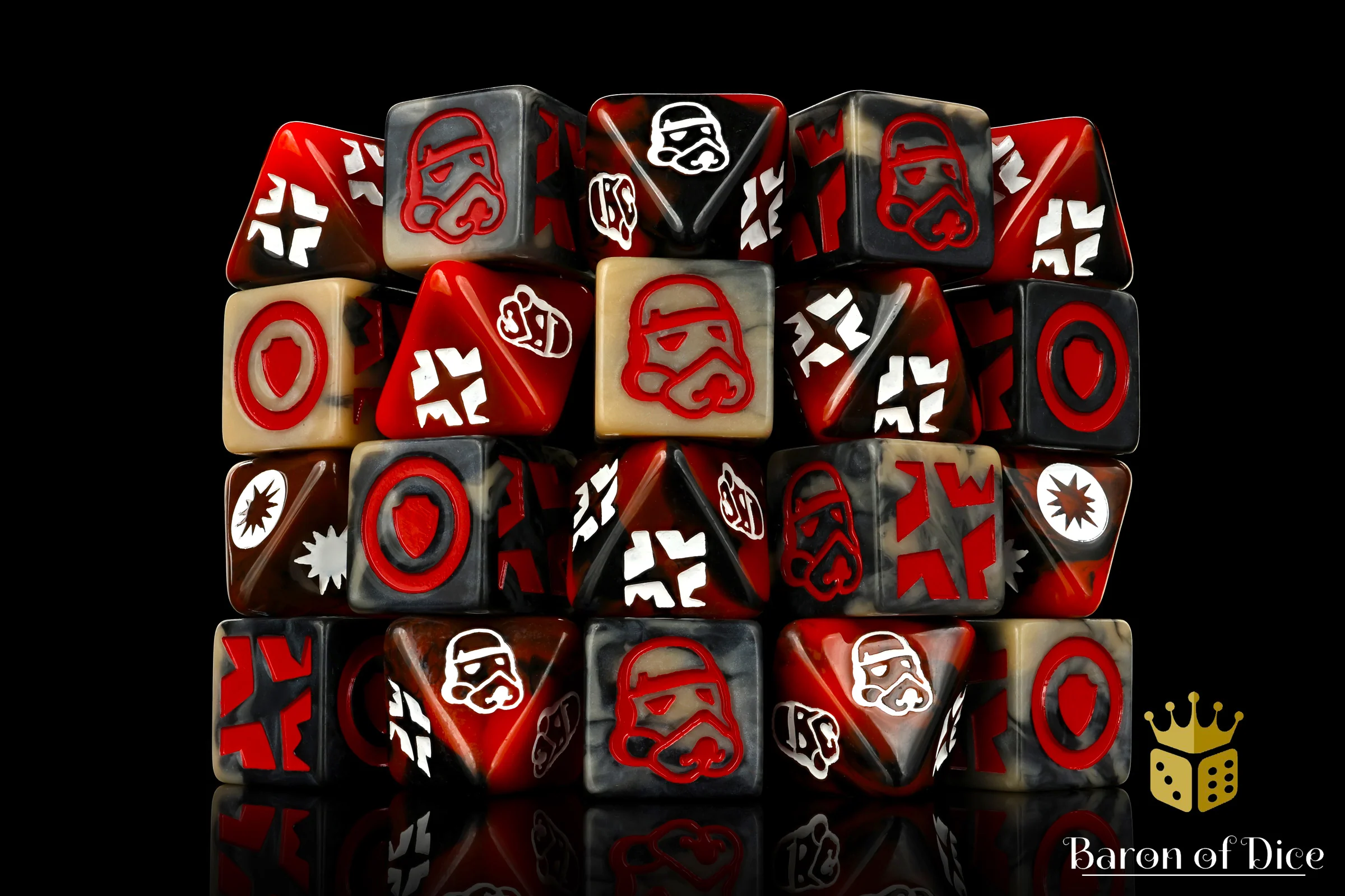 Trooper (Red) Galactic Skirmish Dice - Set of 20 - Image 3