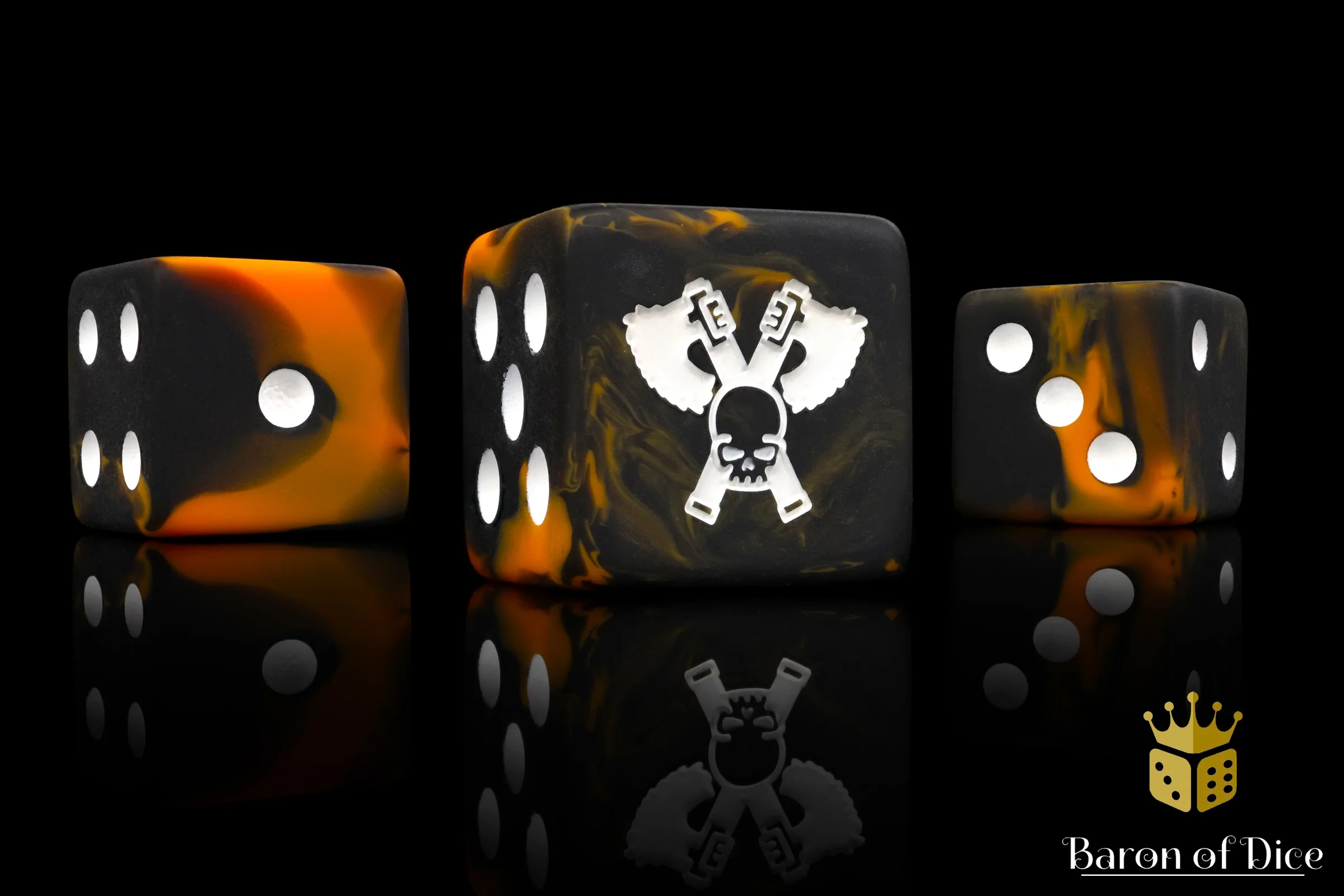 Skull Grinders Dice - Black Lava - Image 3