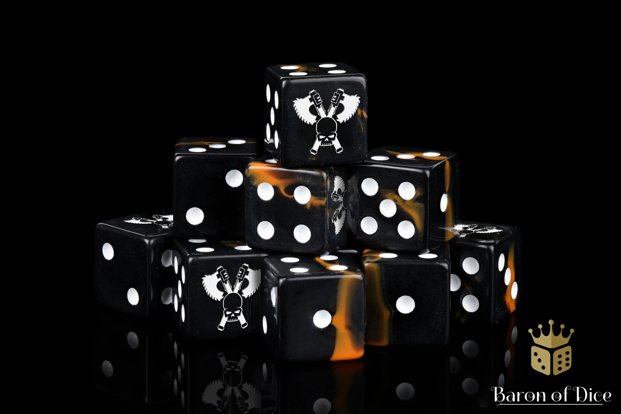 Skull Grinders Dice - Black Lava - Image 4