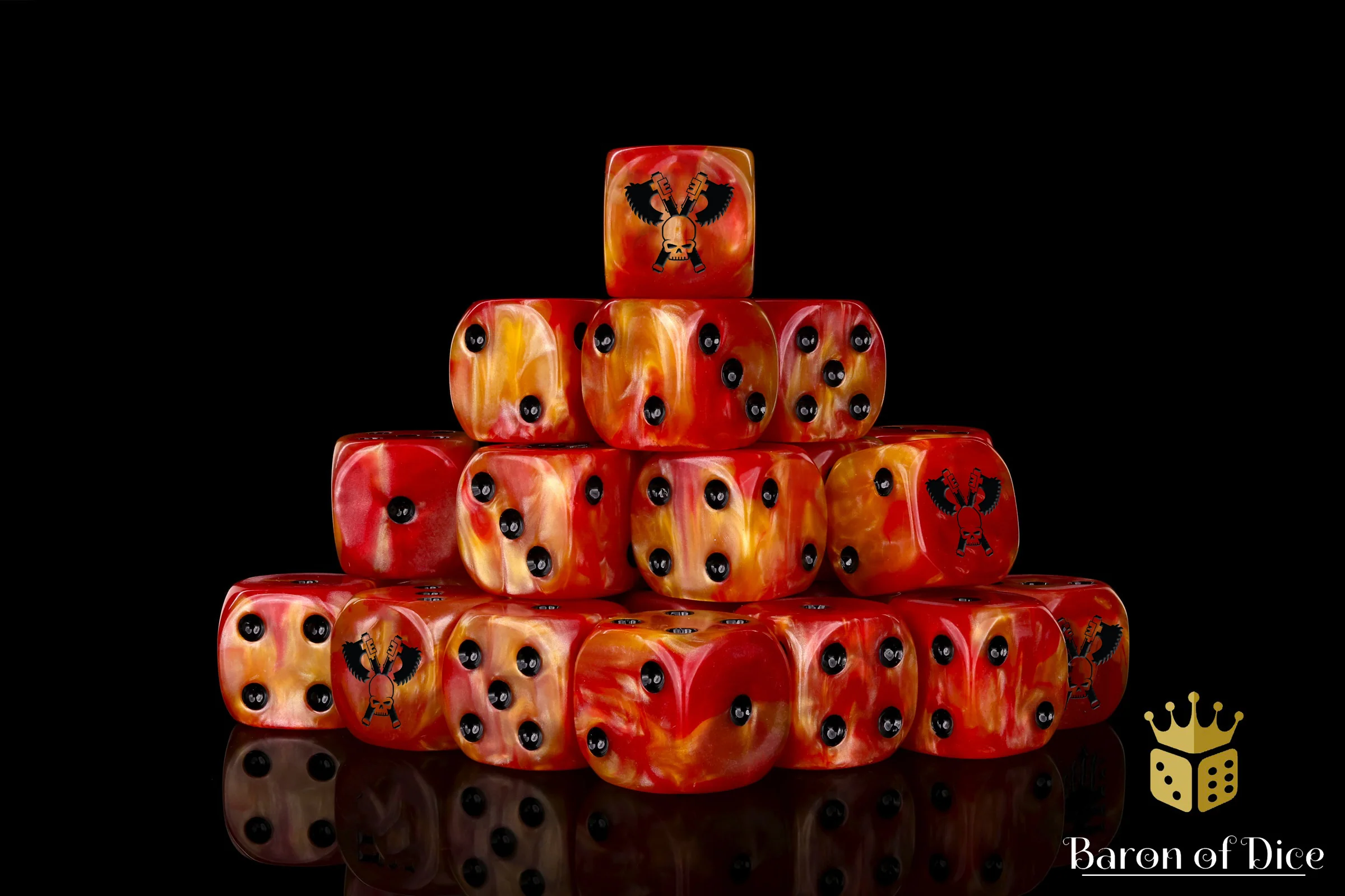 Skull Grinders Dice - Fiery Hell - Image 2